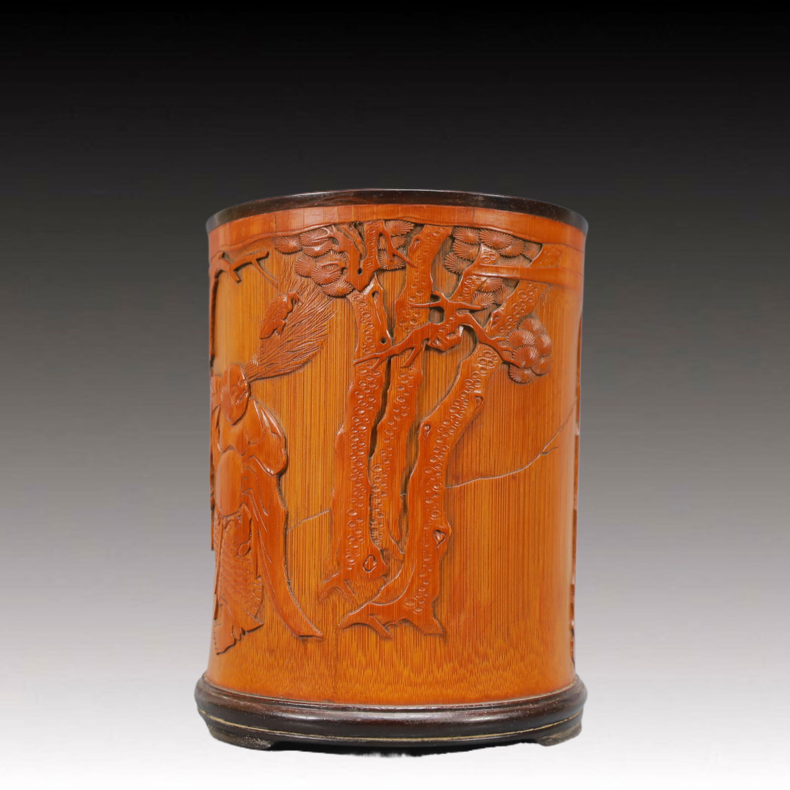 An Exquisite Bamboo Figure Pattern Brush Pot - 2