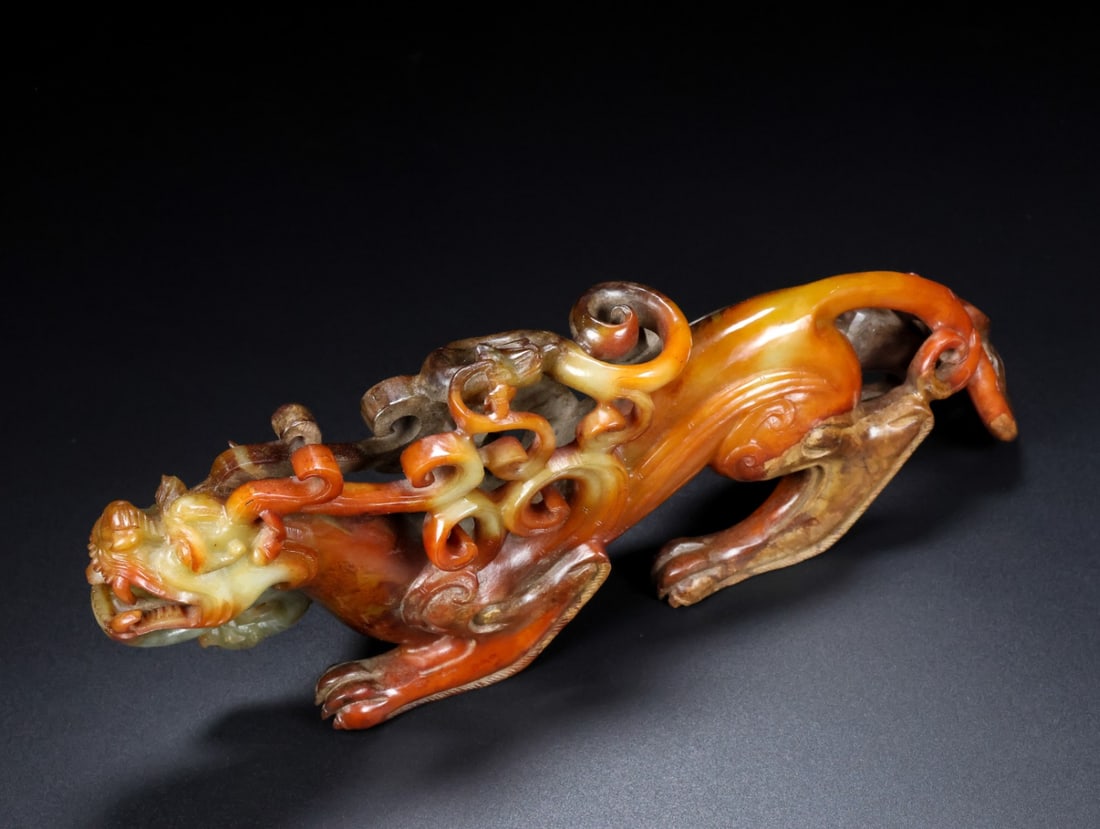 An Archaic Gaogu yu Dragon and Phoenix Ornament (1 of 9)