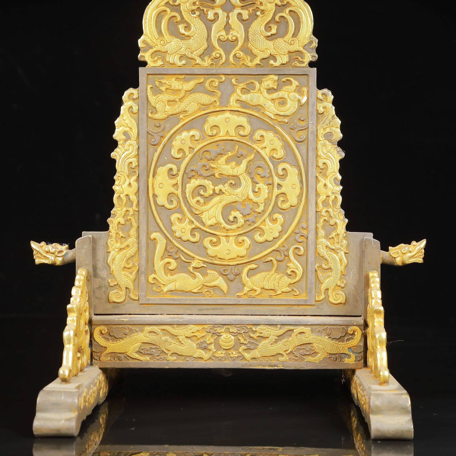 An Exquisite Gilt Silver Auspicious Beast Pattern Screen - 3