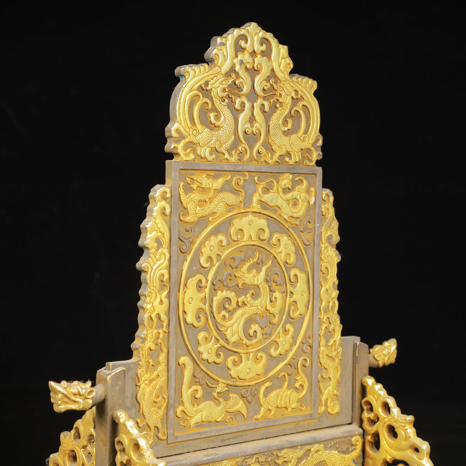 An Exquisite Gilt Silver Auspicious Beast Pattern Screen - 7