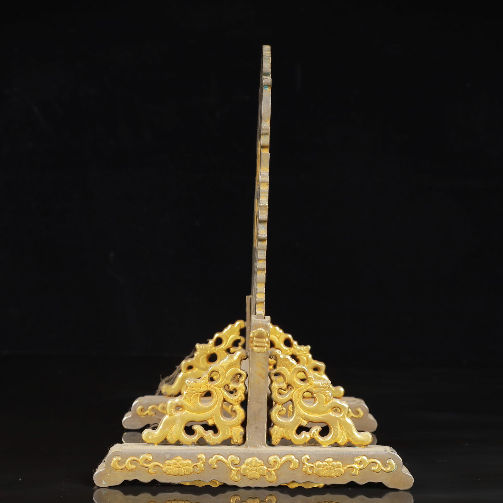 An Exquisite Gilt Silver Auspicious Beast Pattern Screen - 8