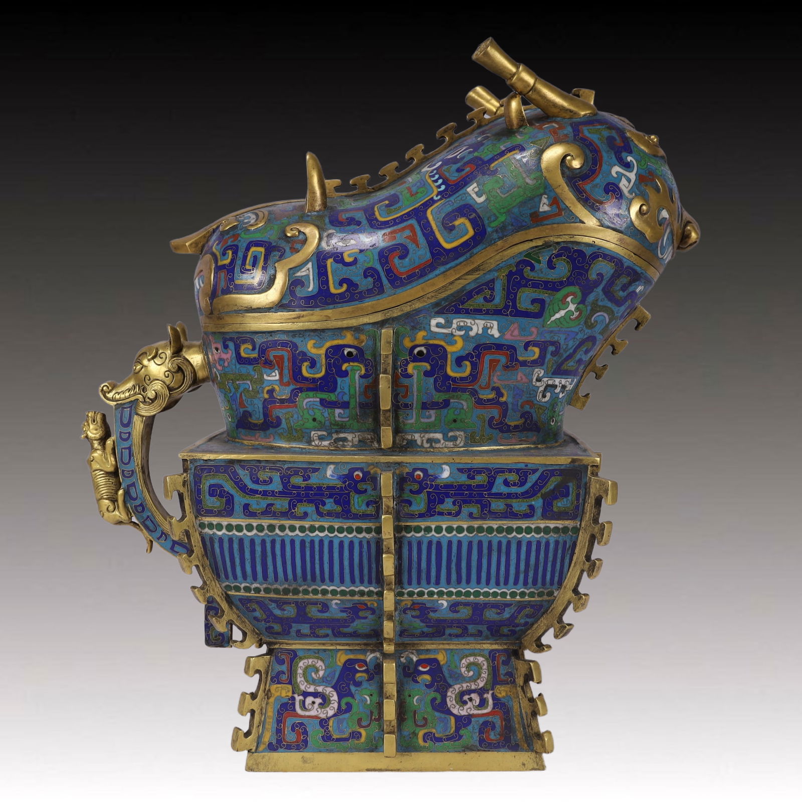 A Huge Cloisonne Chi-Dragon Pattern Cover Cup (1 of 15)