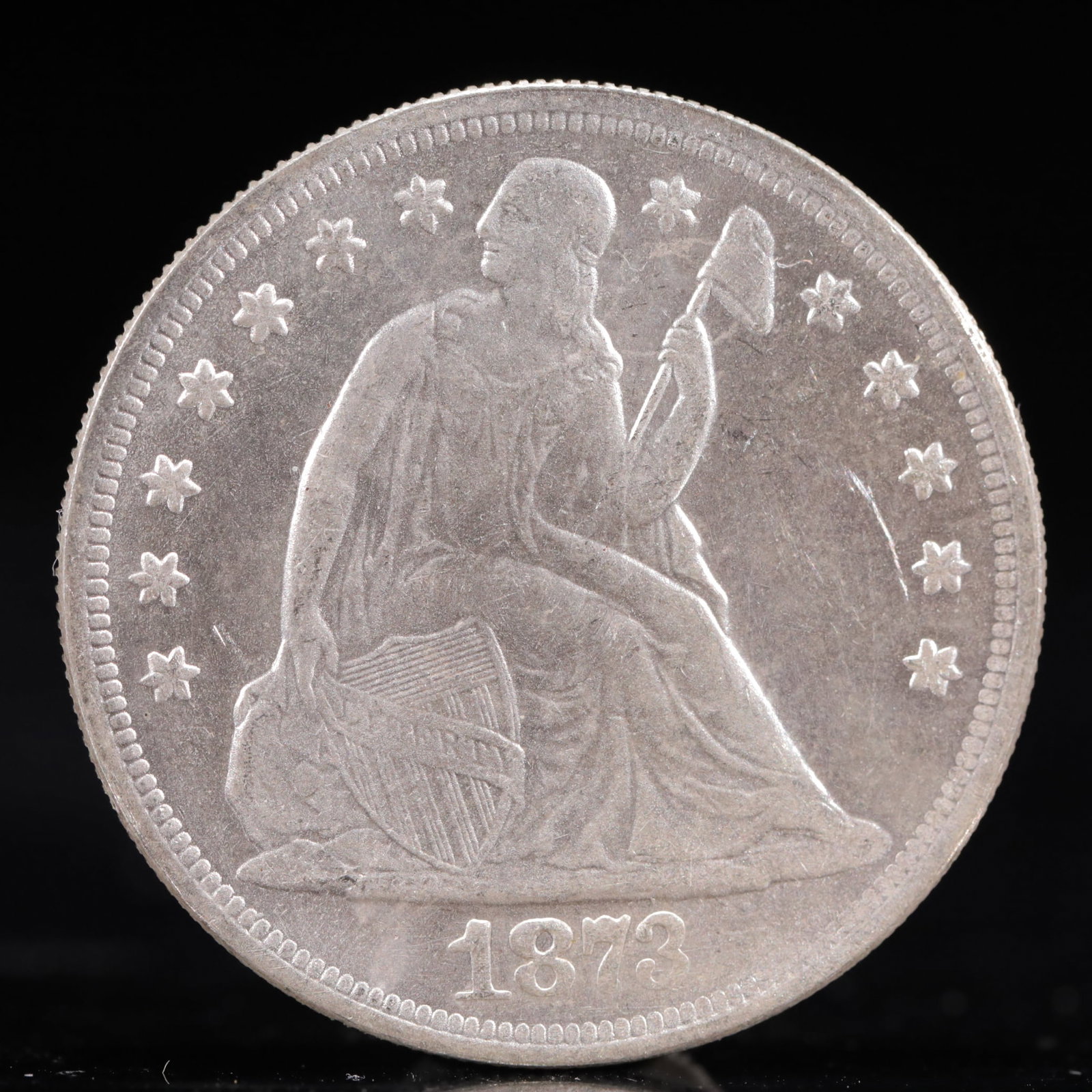 USA One Dollar 1873 Coin: American coin. IN GOD WE TRUST / LIBERTY / 1873 / UNITED STATES OF AMERICA / ONE DOL. Weight:26.9g.