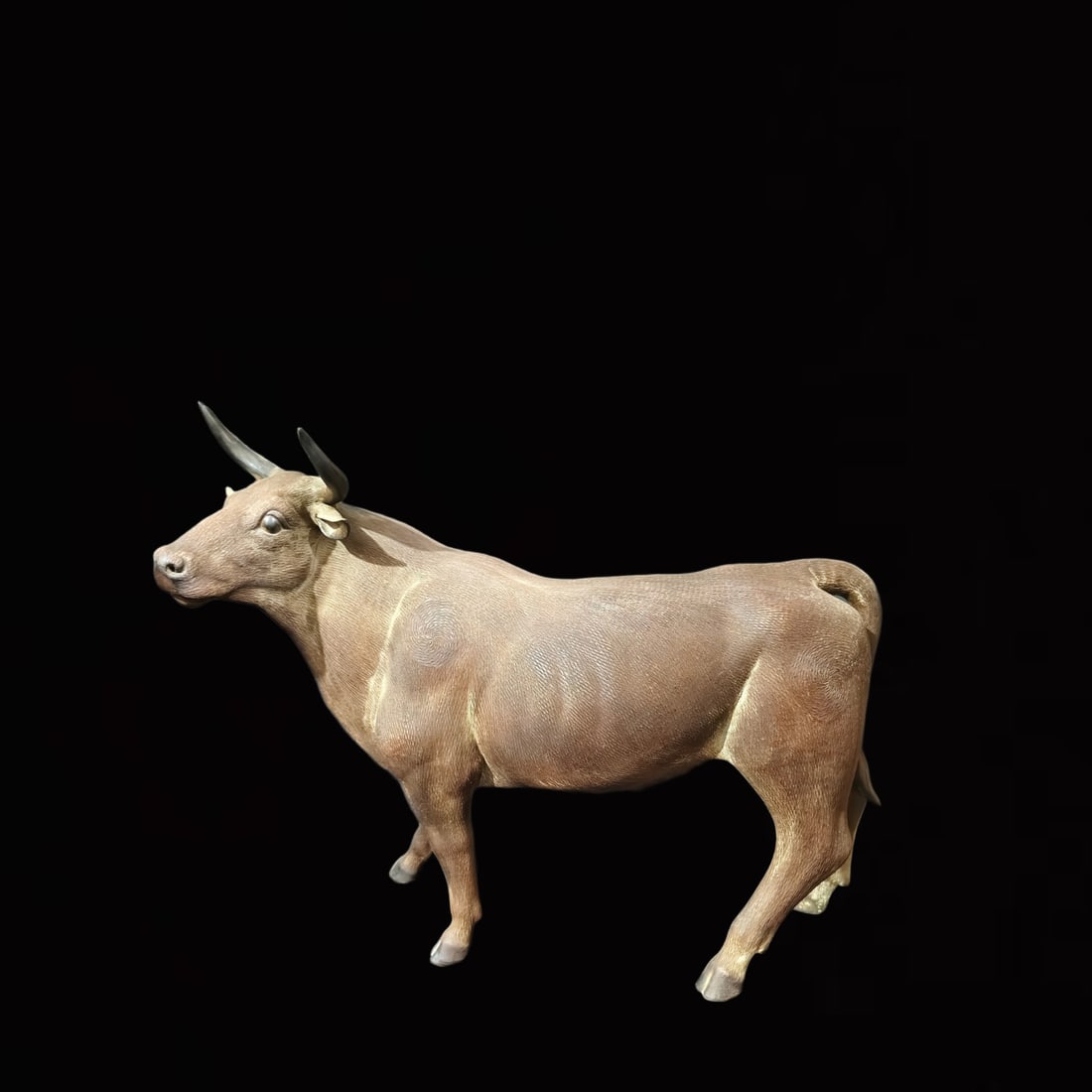 A Huge Shiwan yao Buffalo Ornament: A Huge Shiwan yao Buffalo Ornament,Qing Dynasty, China,Size:18.9inx5.5inx13.8in 石湾窑牛摆件,中国清代