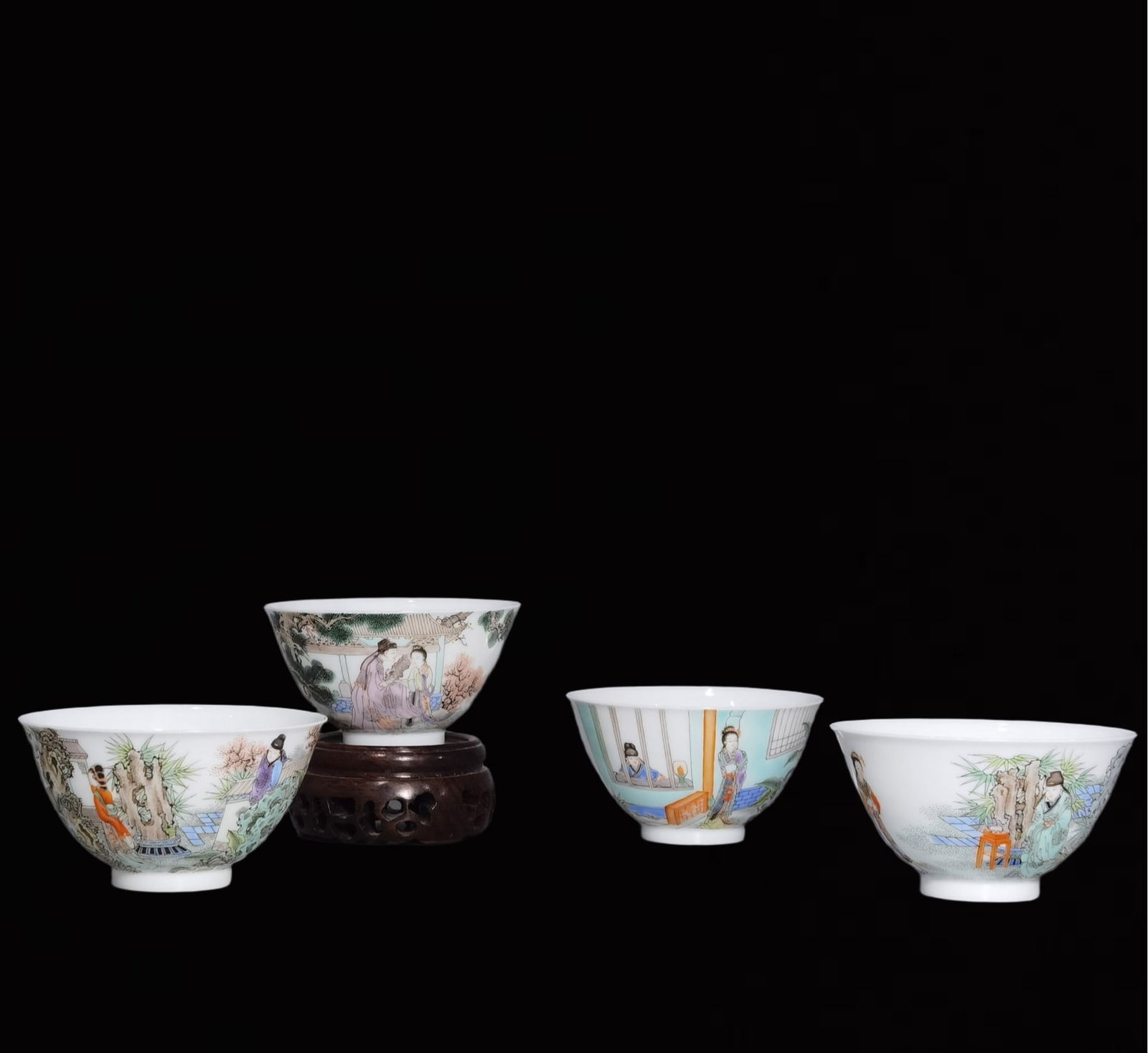 A Set of Fine Famille-Rose Figure and Story Pattern Bowls (1 of 8)