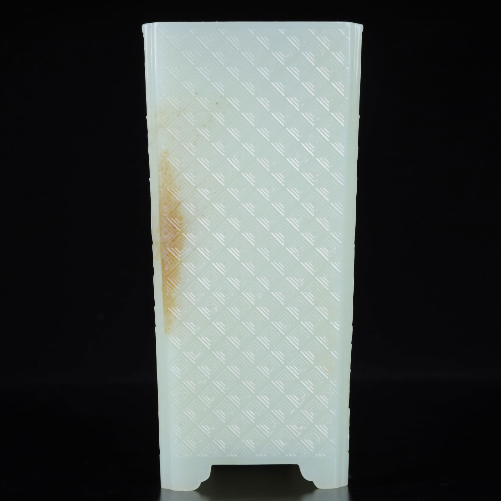 An Exquisite White Jade Flower Pattern Brush Pot - 5