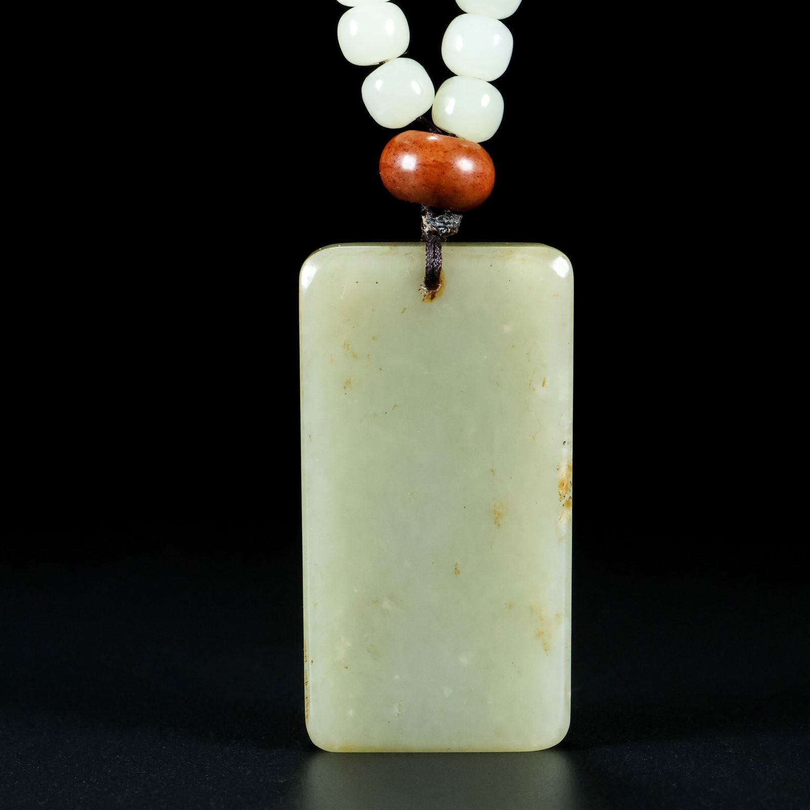 An Exquisite White Jade Landscape Pattern Pendant - 9