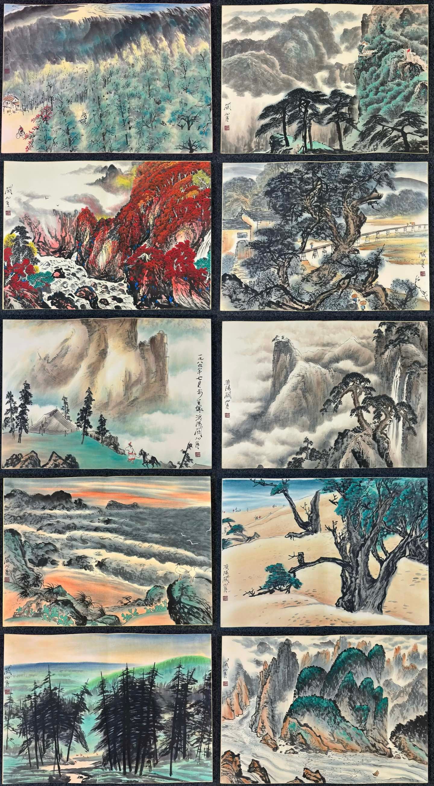 A Chinese Album Ink Painting of Landscape on Paper (1 of 12)