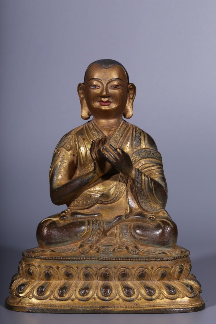 A Rare Gilt Bronze Statue of Guru (1 of 8)
