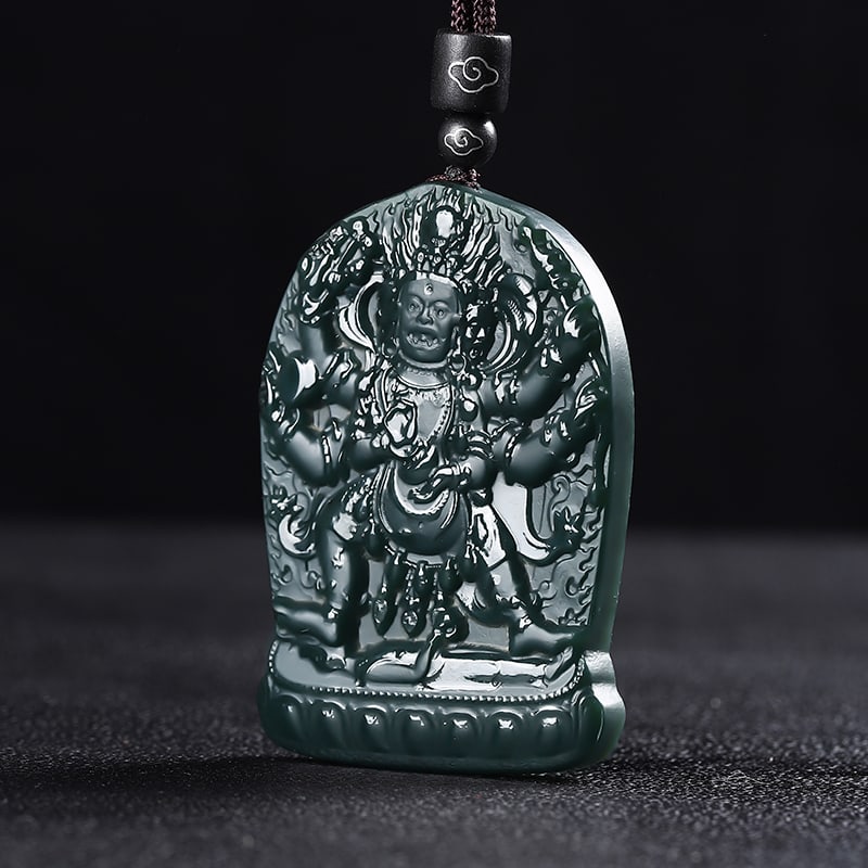 An Exquisite Cyan jade Statue of Mammon Pendant (1 of 5)