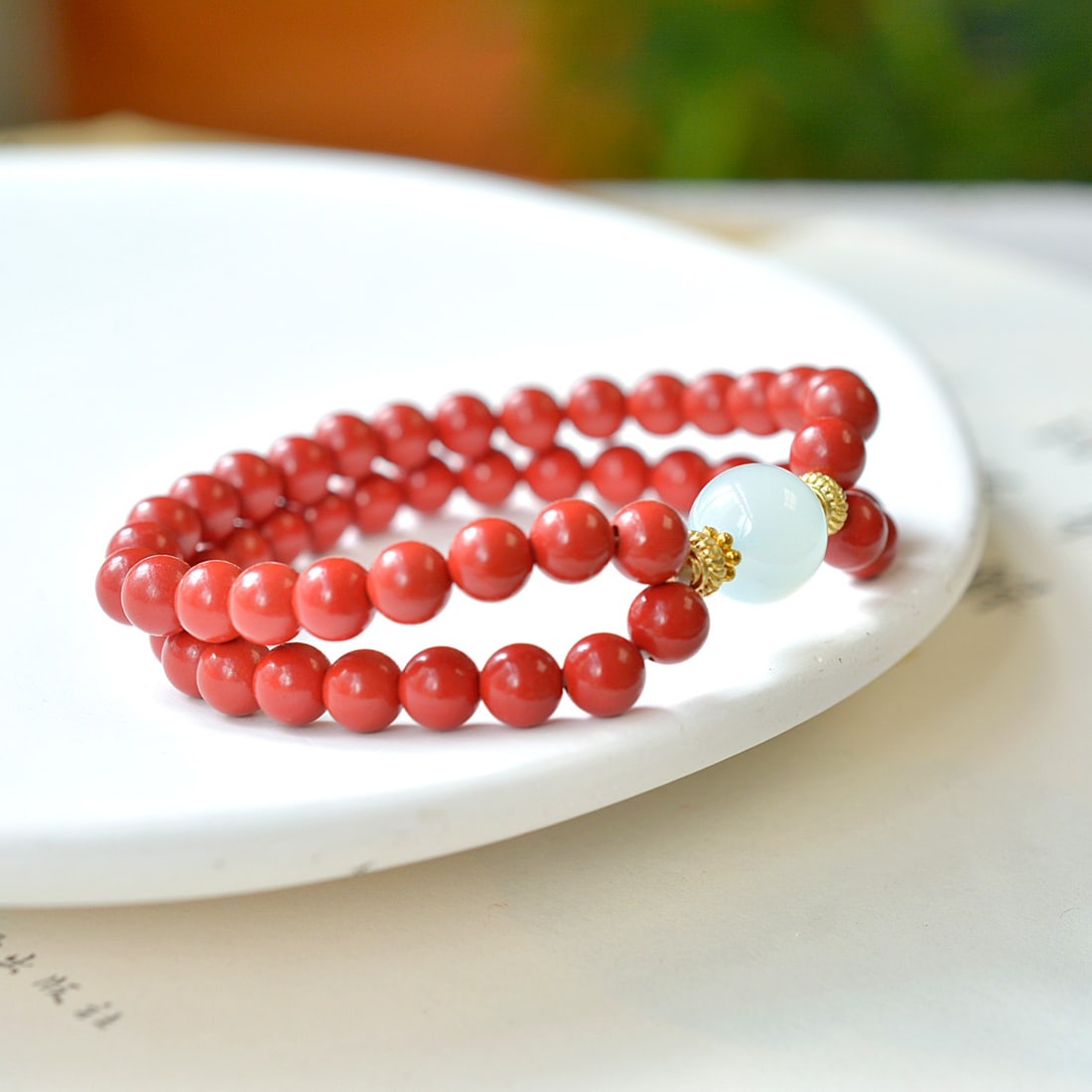 An Exquisite Cinnabar Bracelets - 3