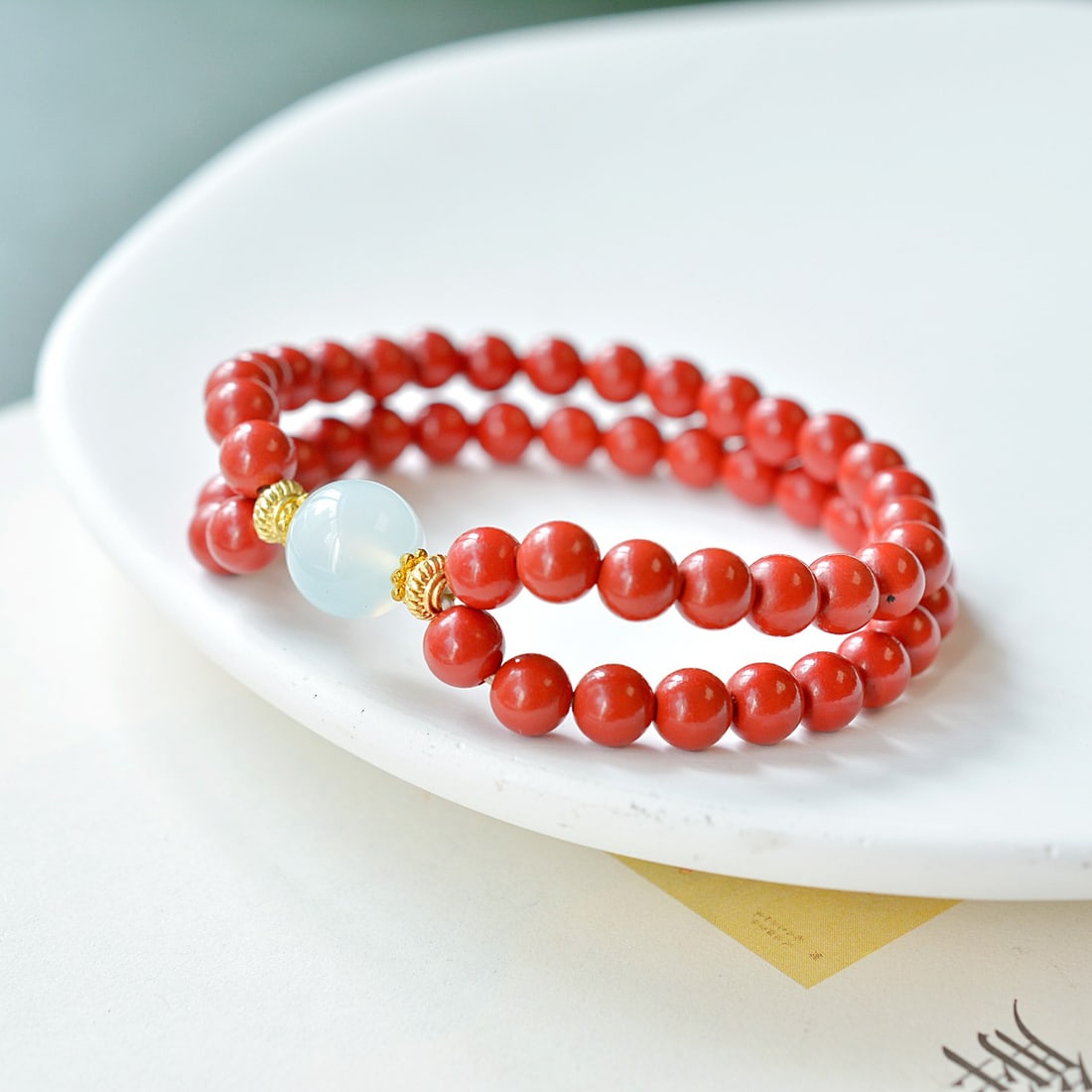 An Exquisite Cinnabar Bracelets - 4
