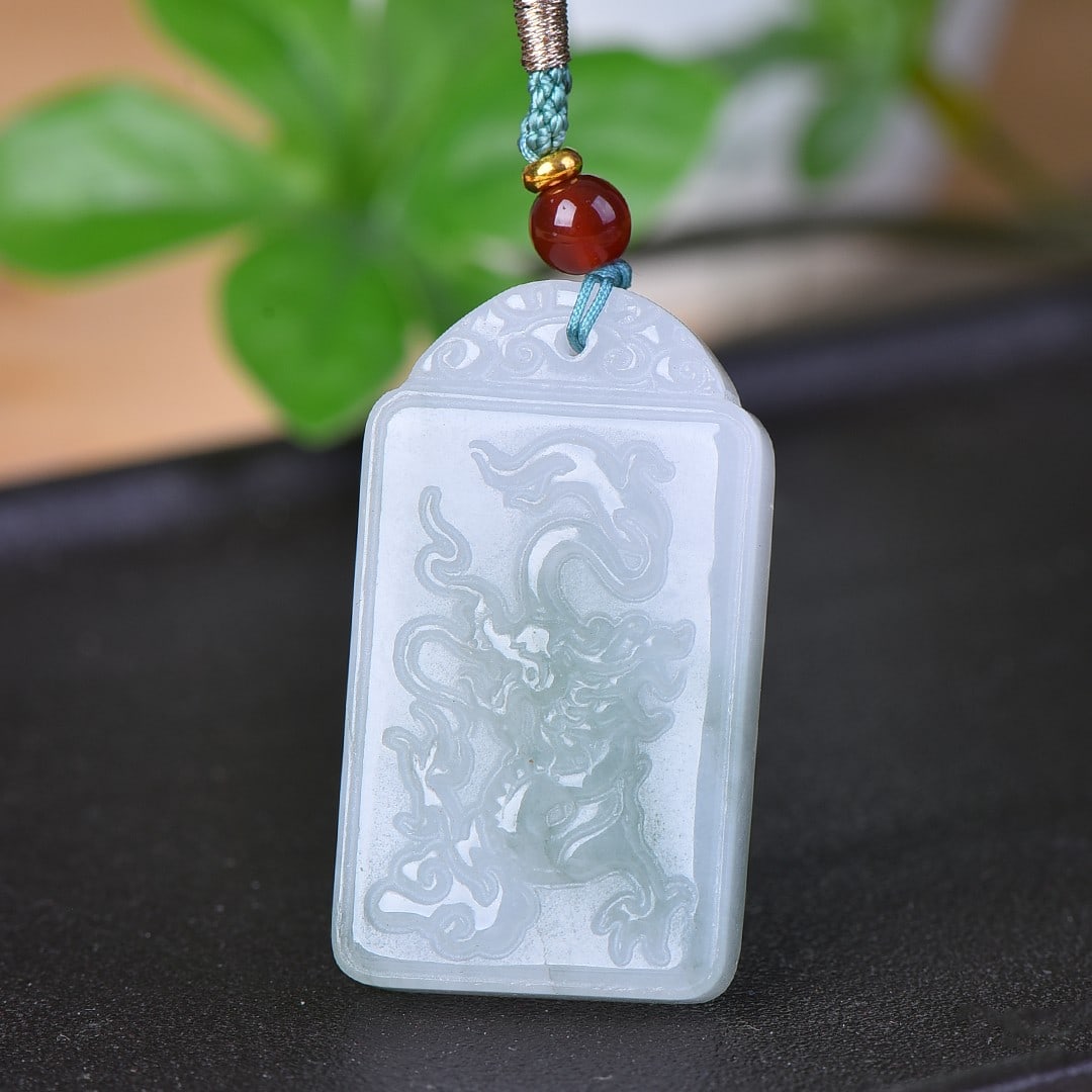 An Exquisite Jadeite Dragon Pattern Pendant - 2