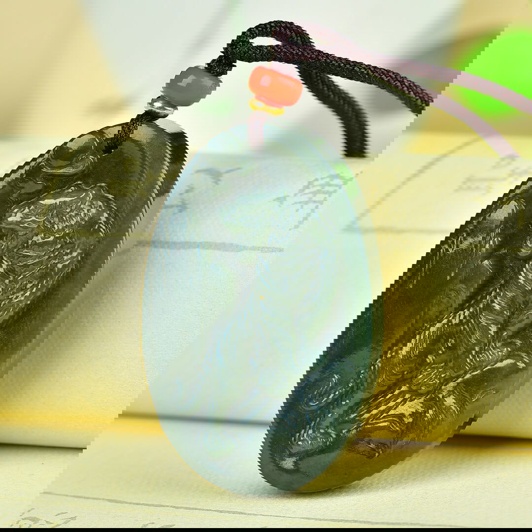 An Exquisite Jasper Tiger Pattern Pendant - 4