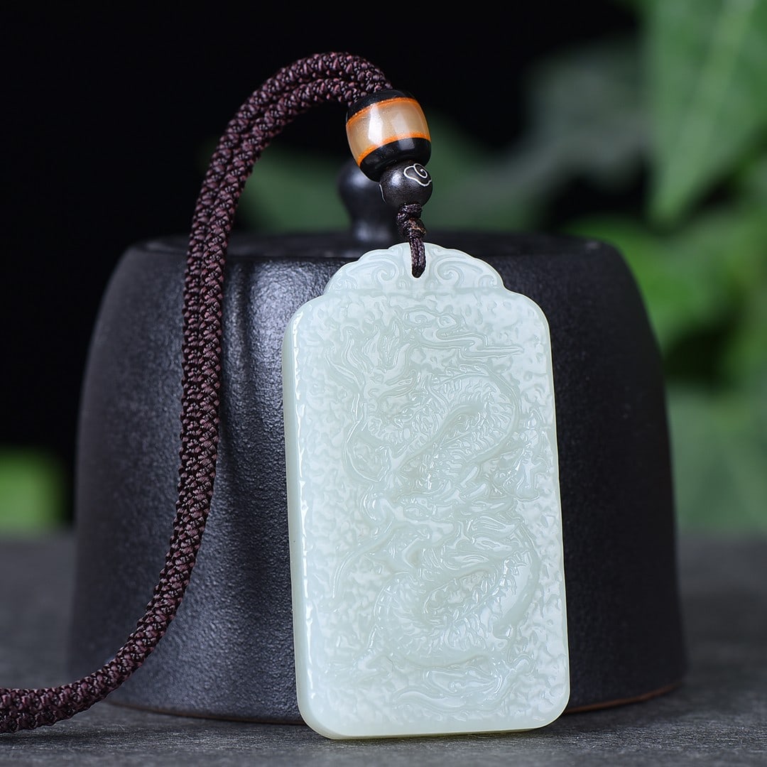 An Exquisite White Jade Dragon Pattern Pendant - 5