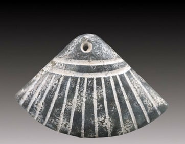 An Archaic Hongshan Culture Cyan jade Shell Pendant