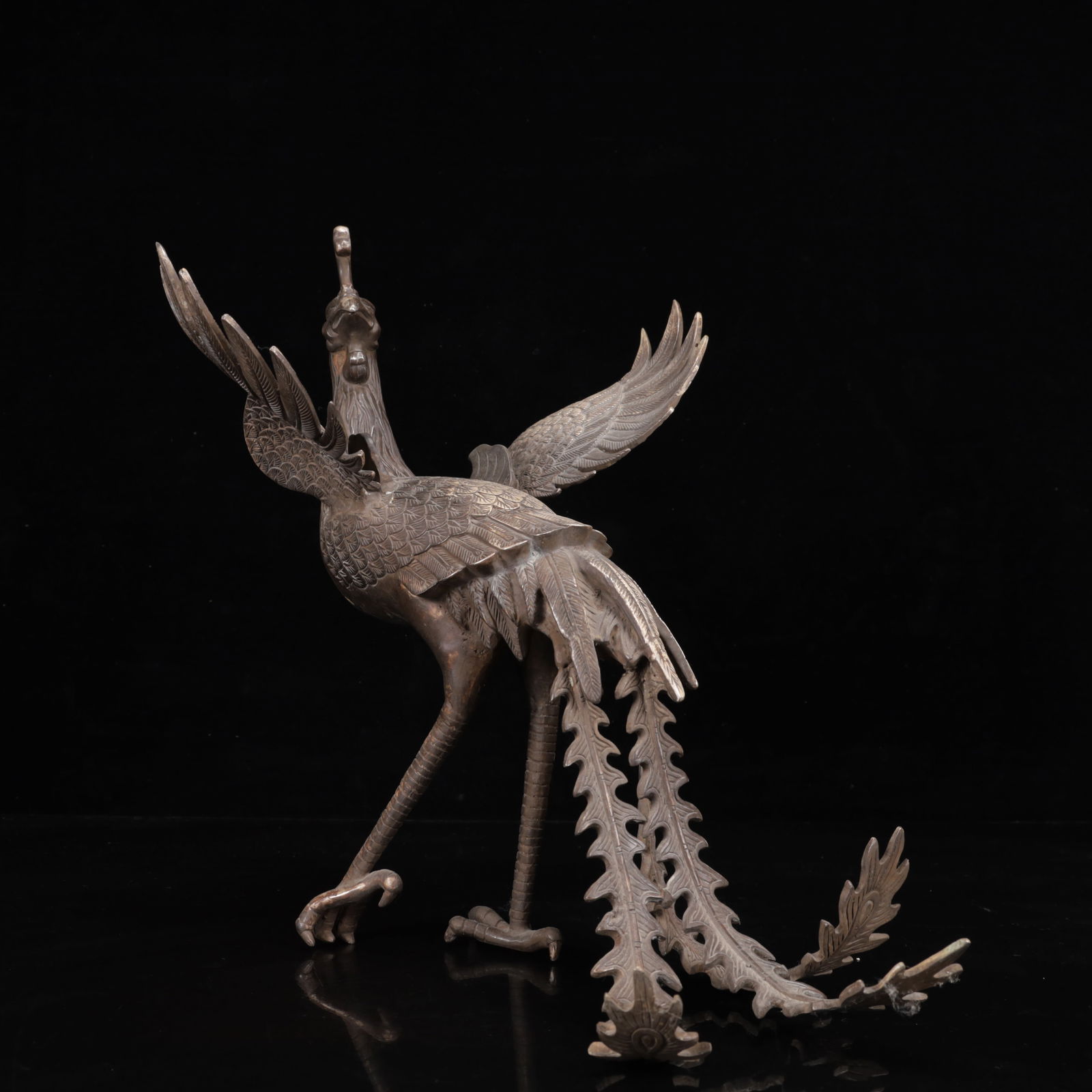 An Exquisite Silver Phoenix Ornament - 8