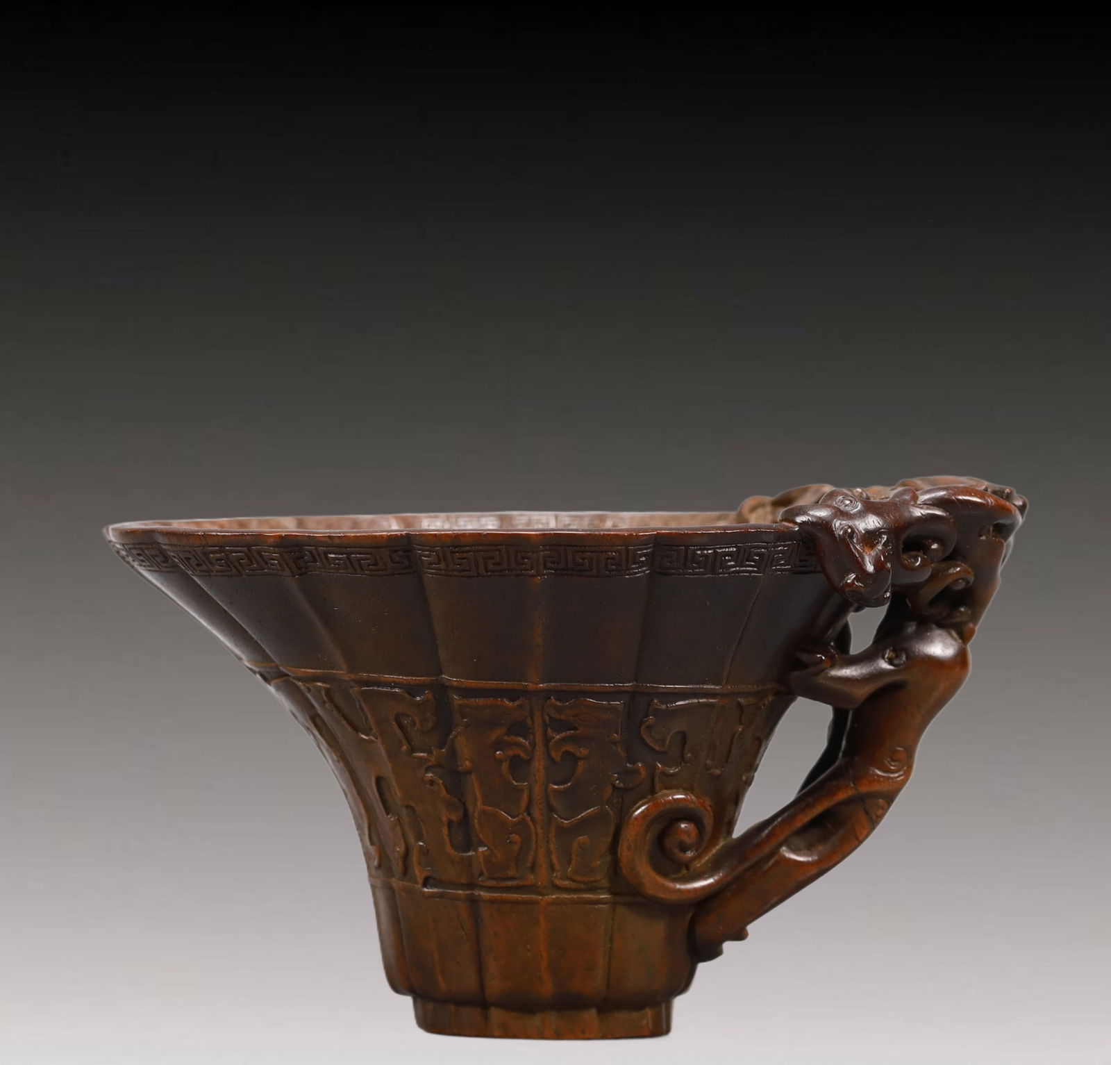 A Precious Zitanwood 'Chi-Dragon& Bamboo' Cup (1 of 8)