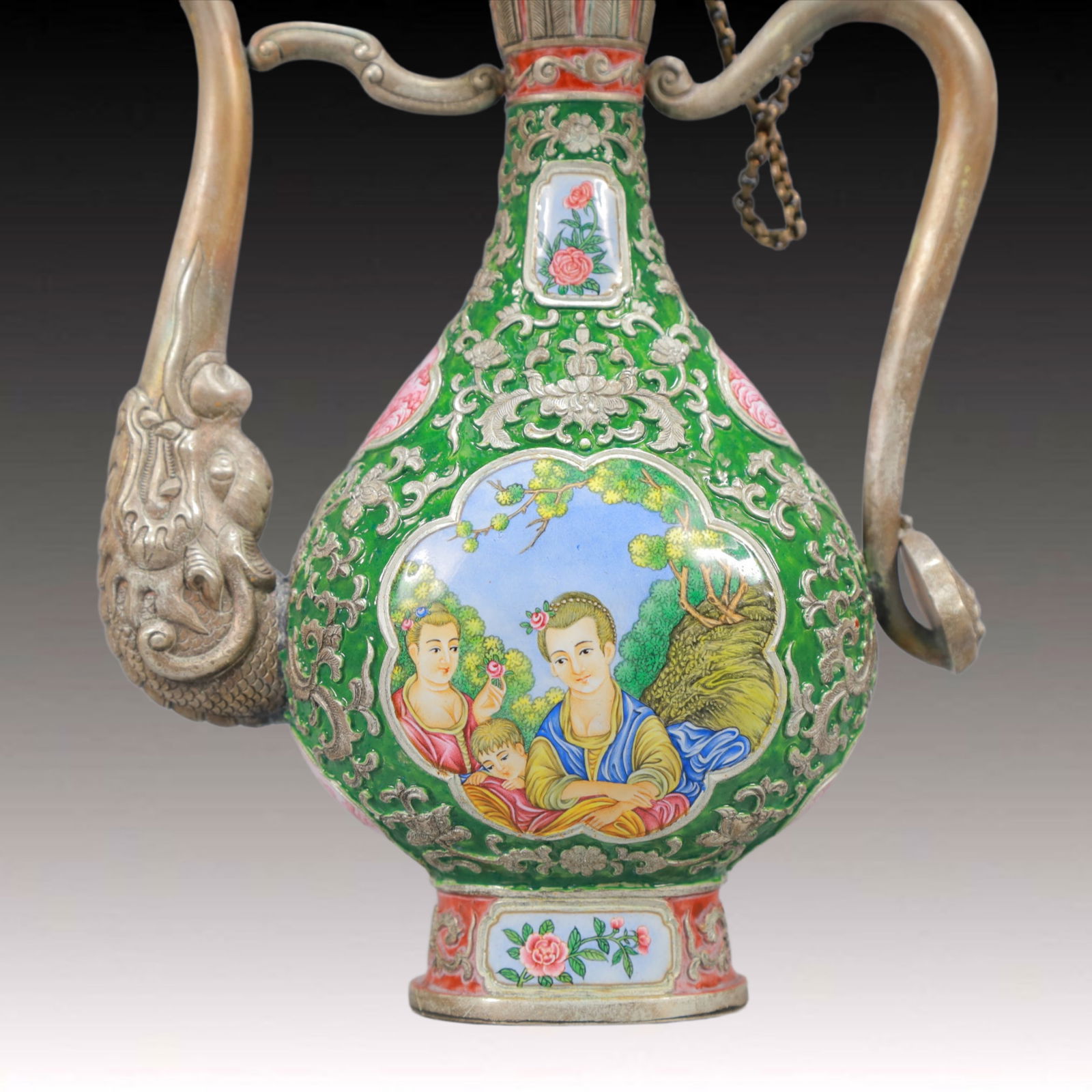 An Exquisite Painted Enamel Figure Pattern Ewer - 3