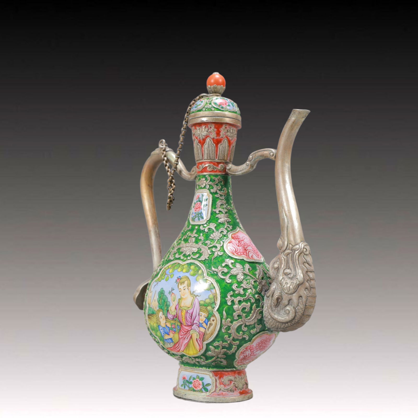 An Exquisite Painted Enamel Figure Pattern Ewer - 6
