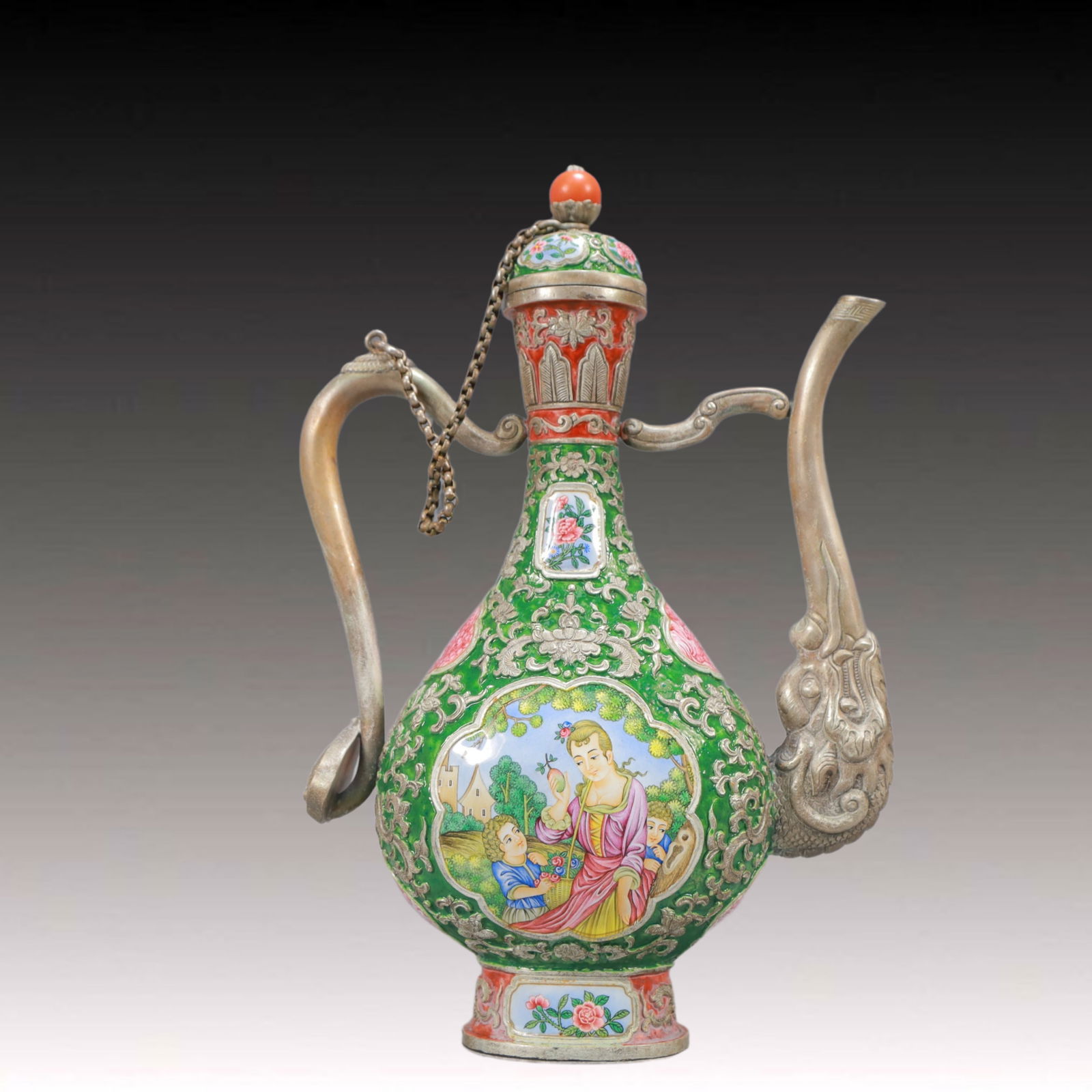 An Exquisite Painted Enamel Figure Pattern Ewer - 7
