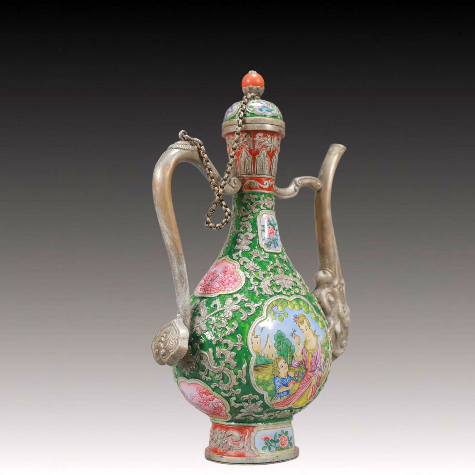 An Exquisite Painted Enamel Figure Pattern Ewer - 8