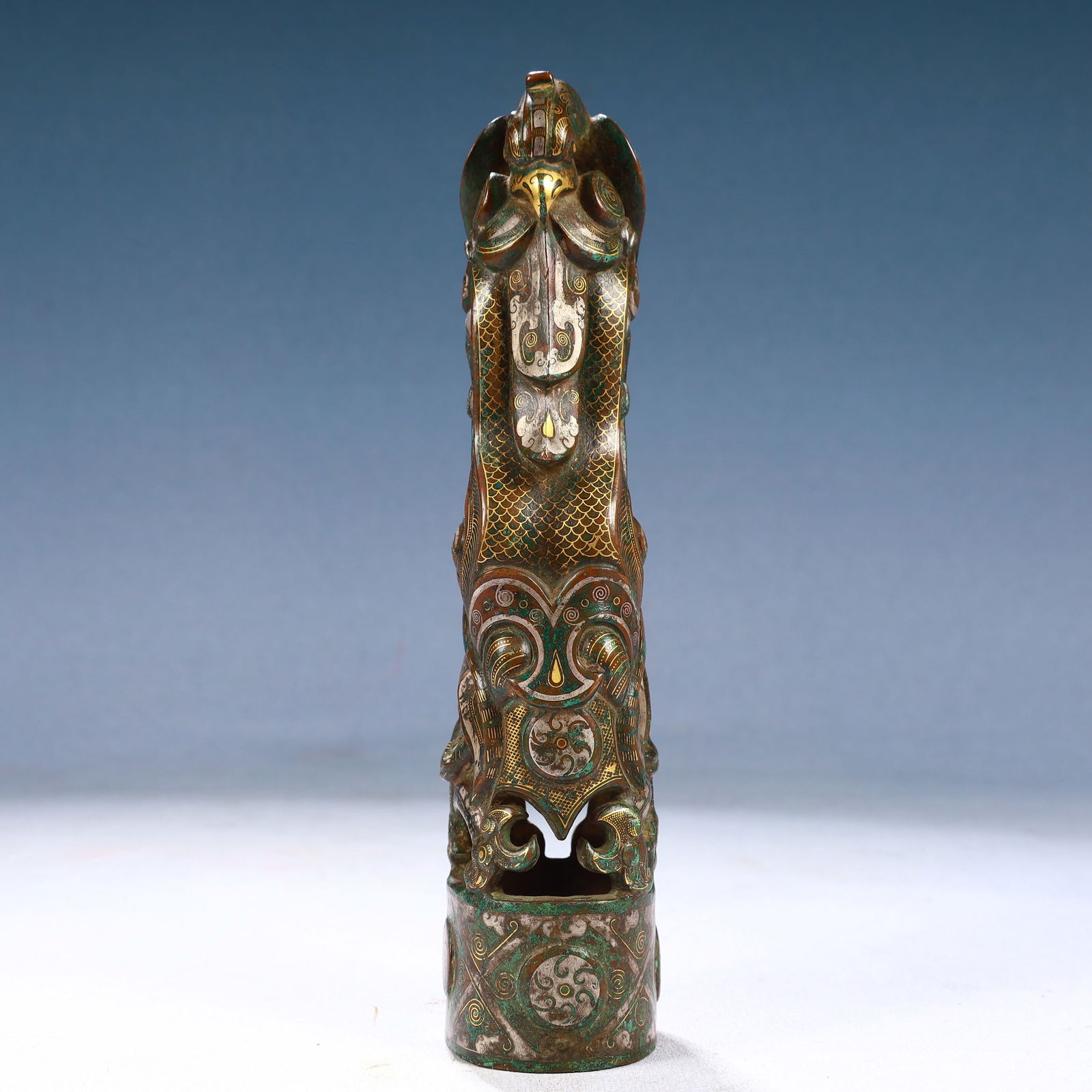 An Exquisite Bronze Inlaid Gold and Silver Phoenix Pattern Ornament (1 of 10)