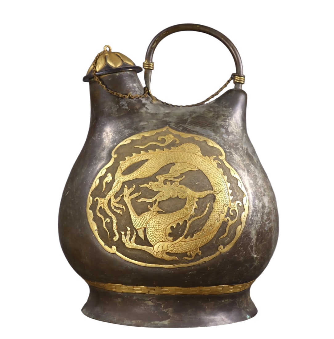 A Rare Gilt Bronze Dragon Pattern Pot (1 of 9)