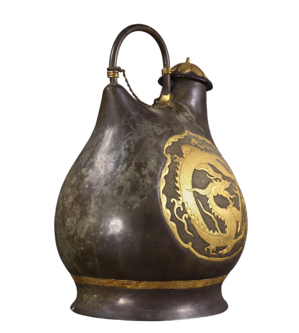 A Rare Gilt Bronze Dragon Pattern Pot - 5