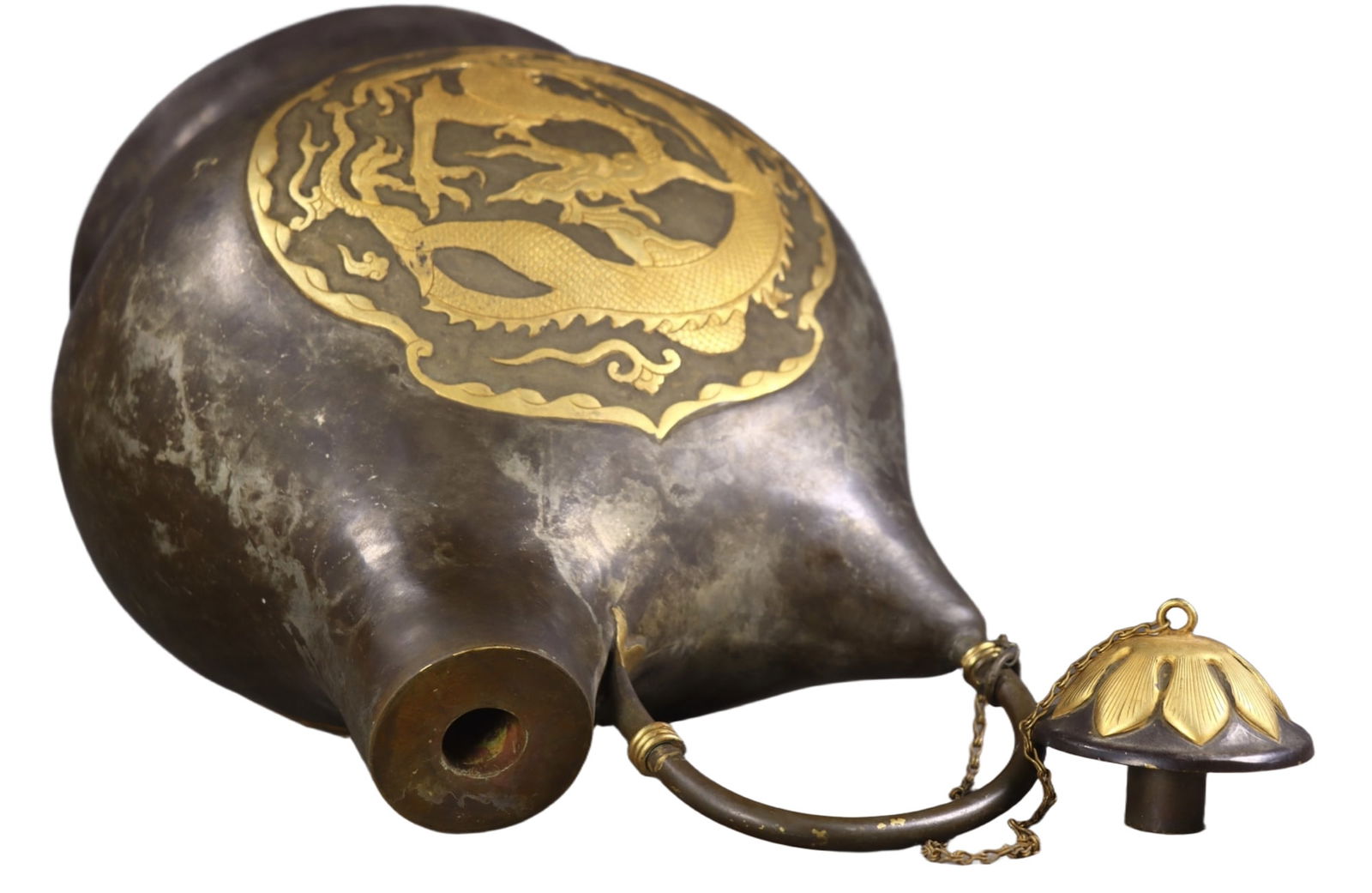 A Rare Gilt Bronze Dragon Pattern Pot - 7