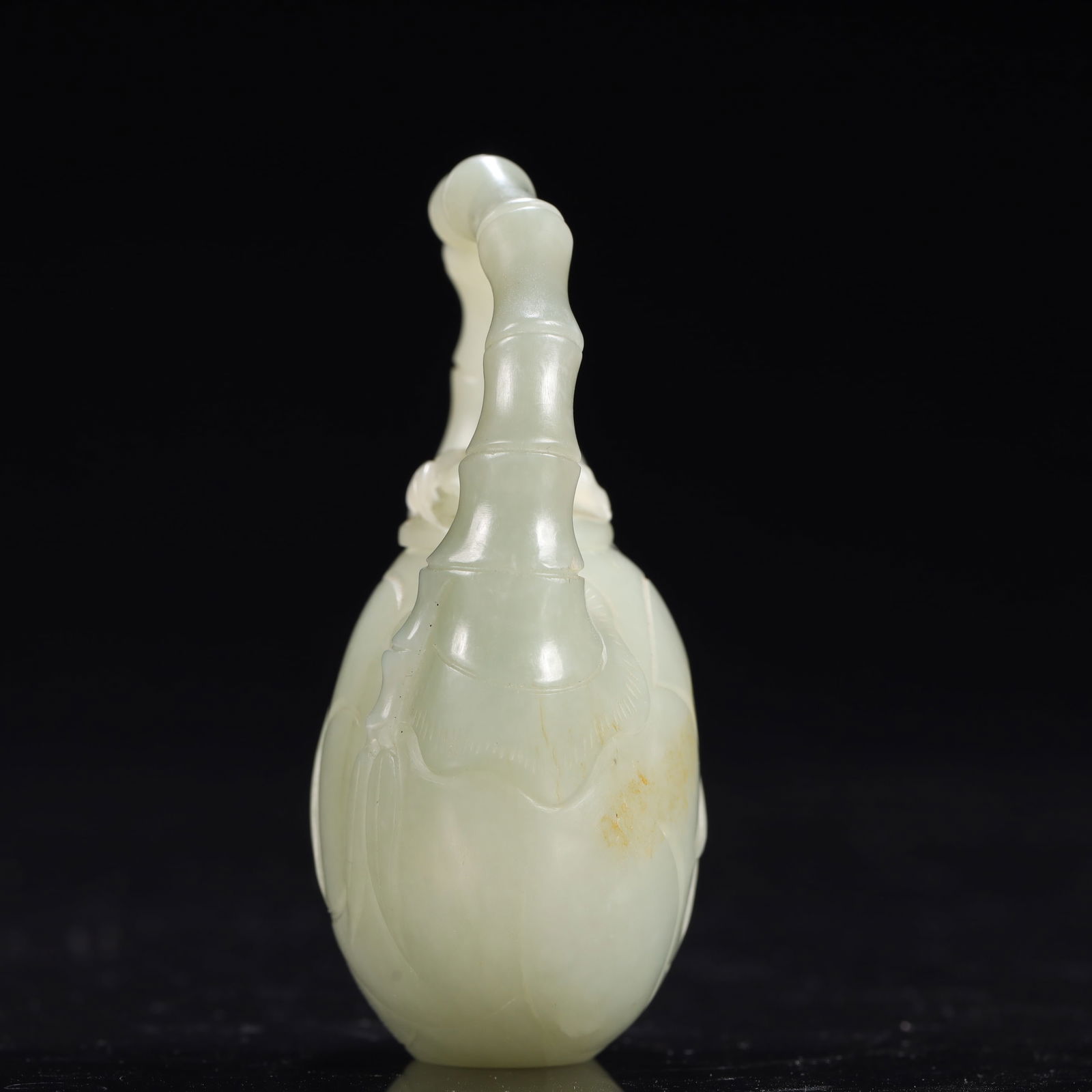 An Exquisite White Jade Bamboo Pattern Ewer - 3