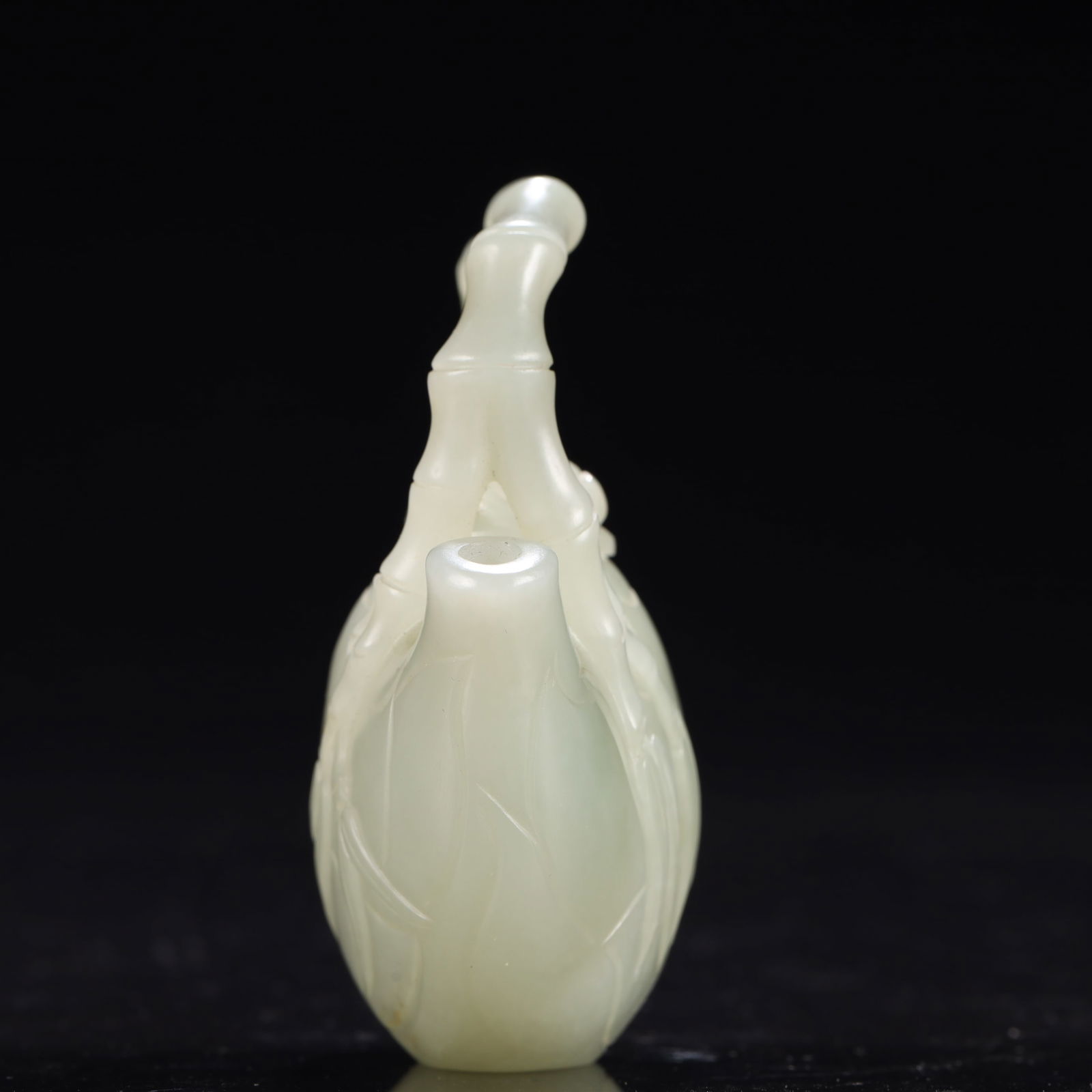 An Exquisite White Jade Bamboo Pattern Ewer - 7