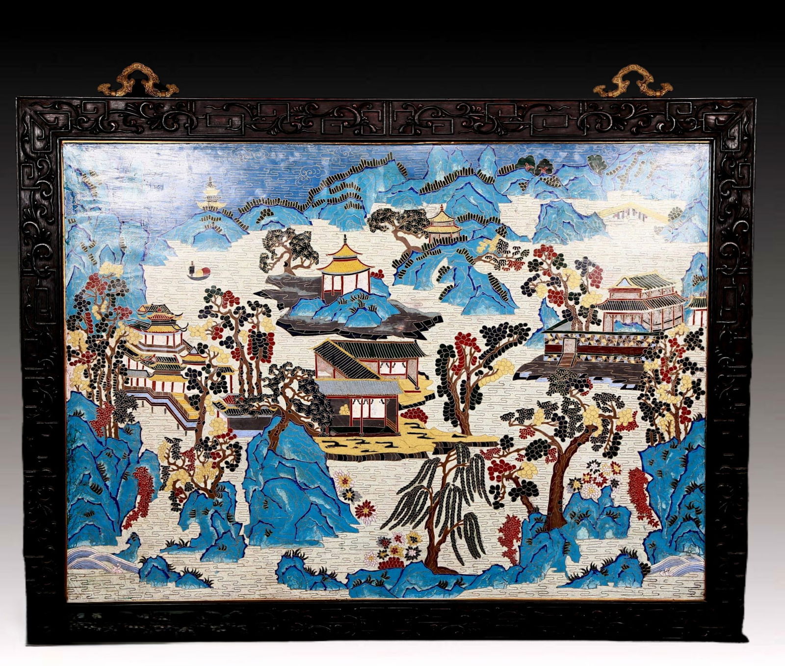 An Exquisite Cloisonne Landscape Pattern Hanging Panel (1 of 8)
