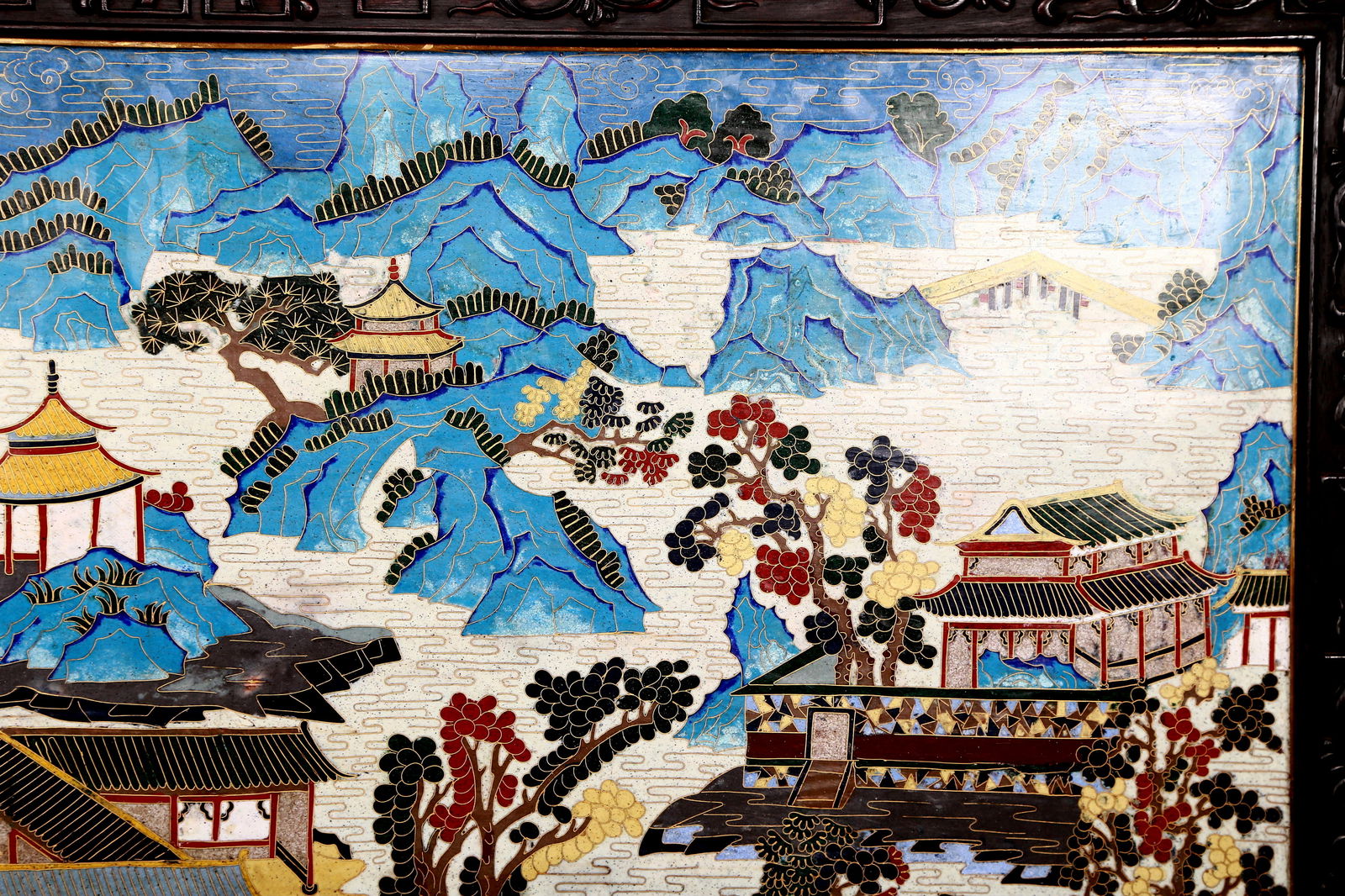 An Exquisite Cloisonne Landscape Pattern Hanging Panel - 4