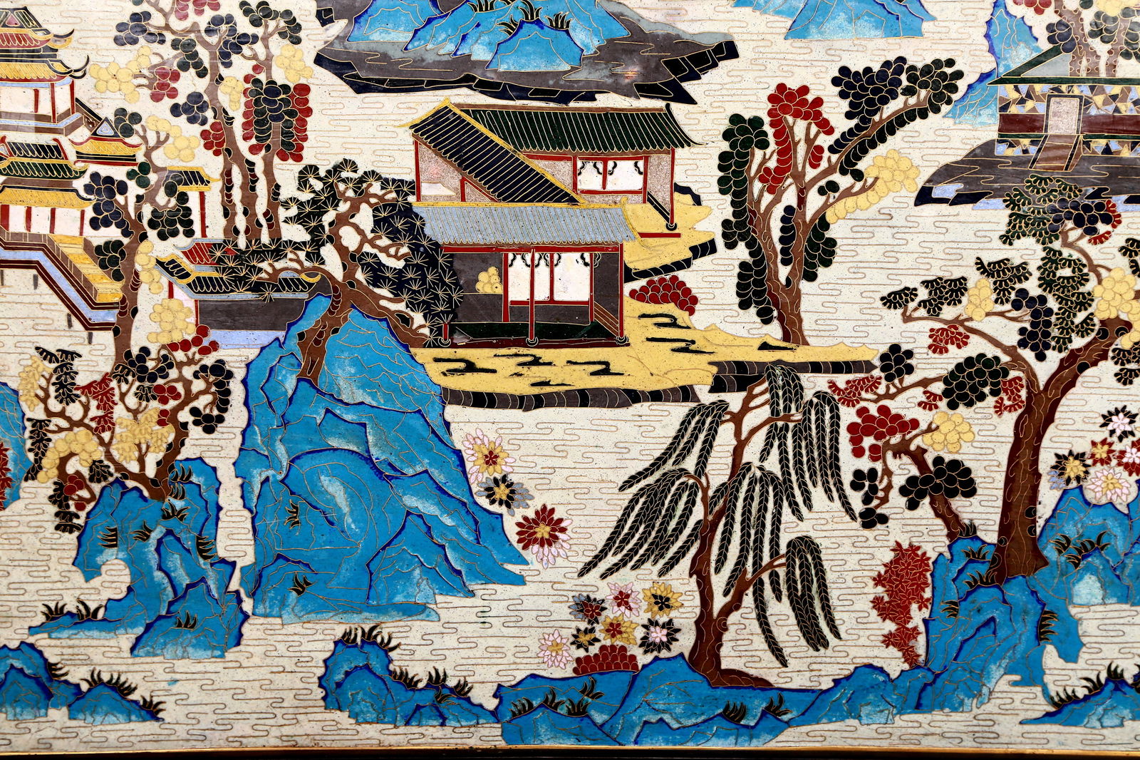 An Exquisite Cloisonne Landscape Pattern Hanging Panel - 6