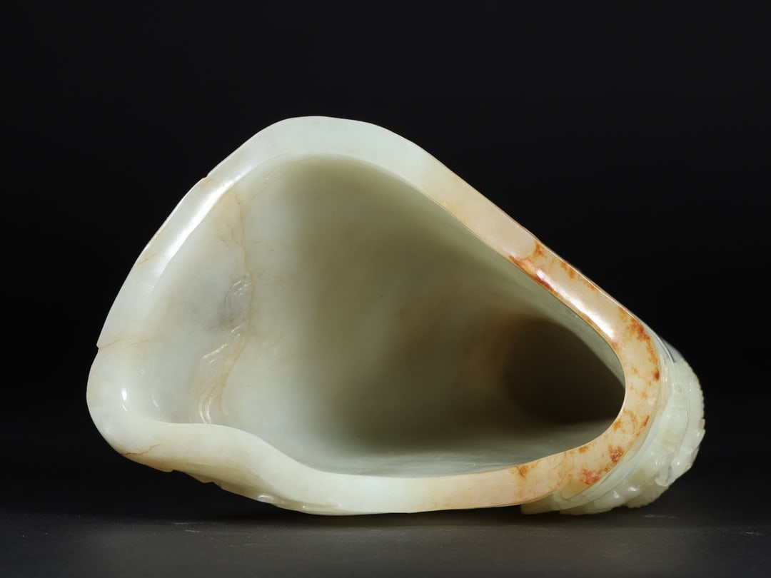 An Exquisite White Jade Character and Story Pattern Goblet,With Zitanwood Base - 8