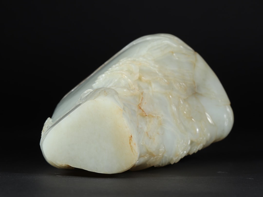 An Exquisite White Jade Character and Story Pattern Goblet,With Zitanwood Base - 9