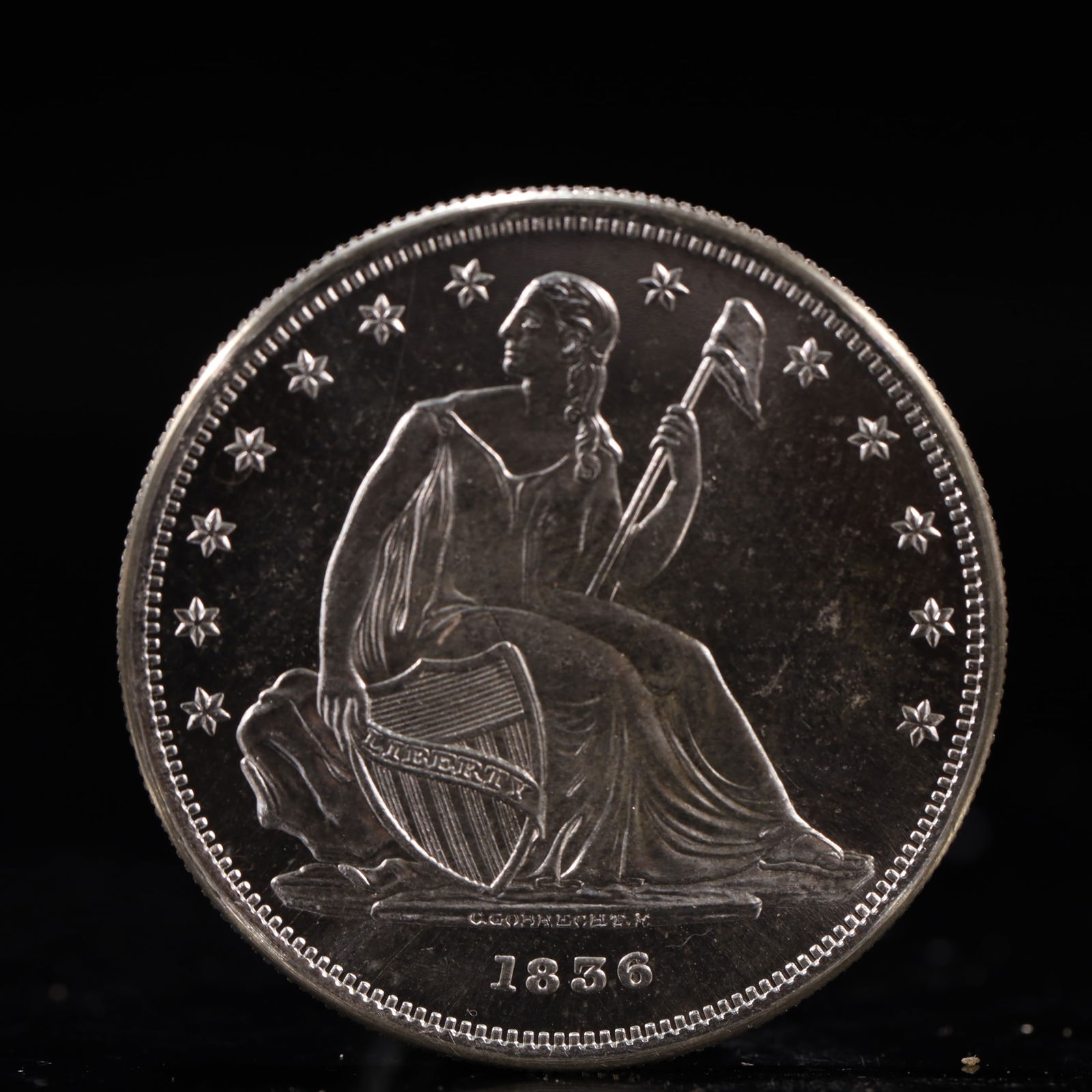 USA One Dollar 1856 Coin: American coin. IN GOD WE TRUST / LIBERTY / 1856 / UNITED STATES OF AMERICA / ONE DOL. Weight:26.9g.