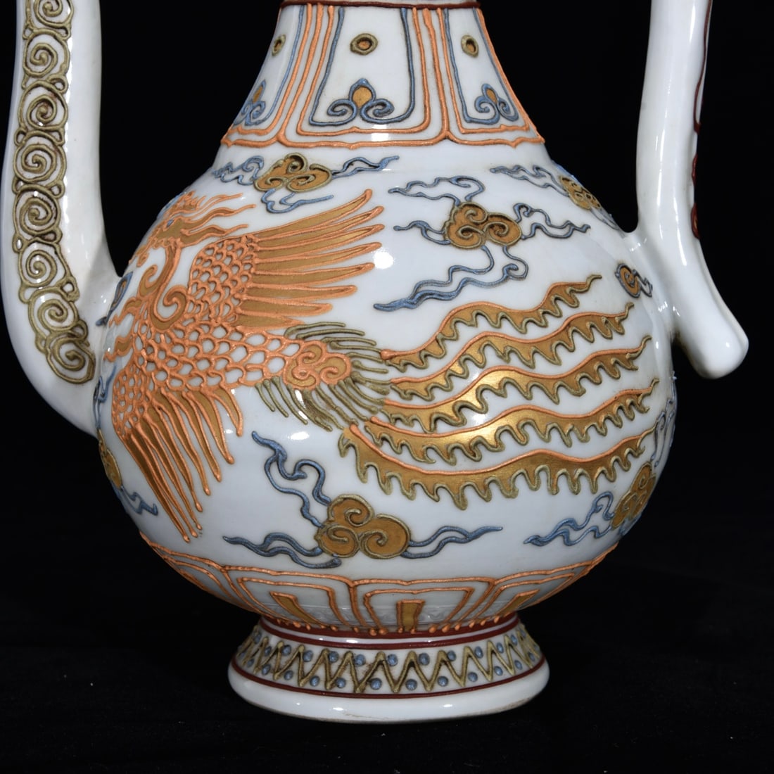 An Exquisite Paste relief Auspicious Cloud and Phoenix Pattern Ewer - 5