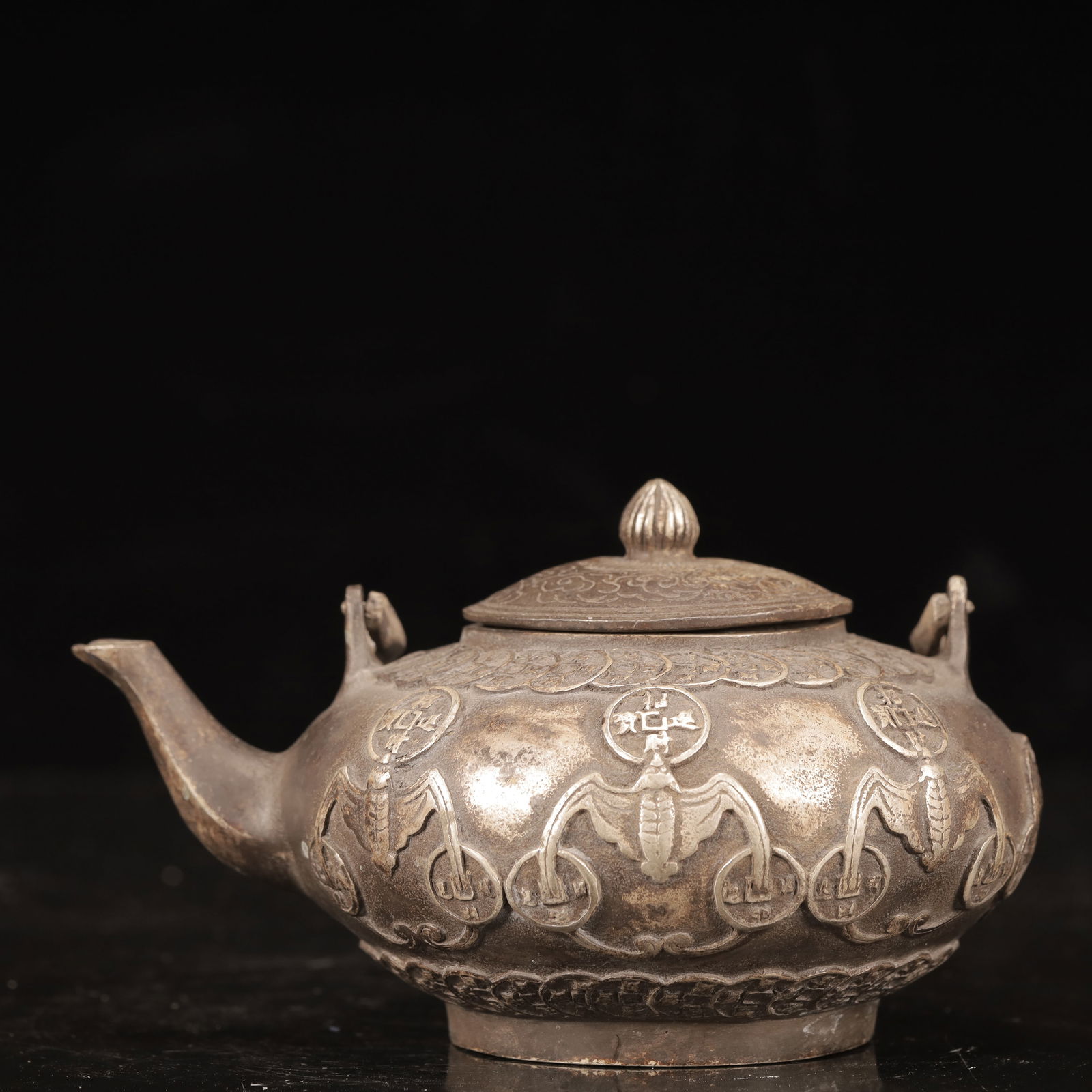 An Exquisite Silver Bats Pattern Ewer - 6