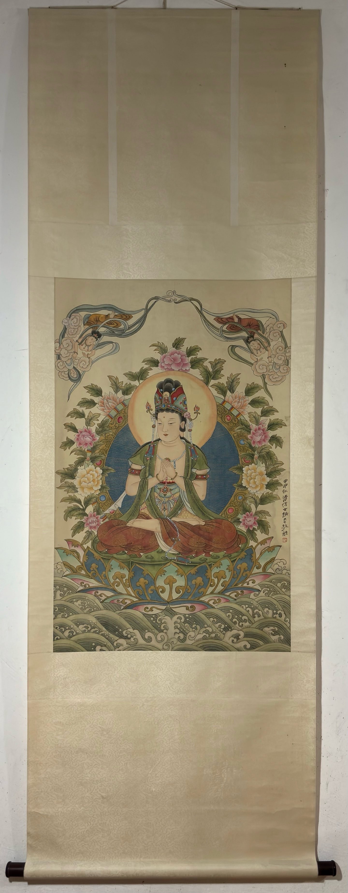 A Chinese Vertical Scroll Ink Painting of Buddha on Silk,Zhang Daqian (1 of 9)