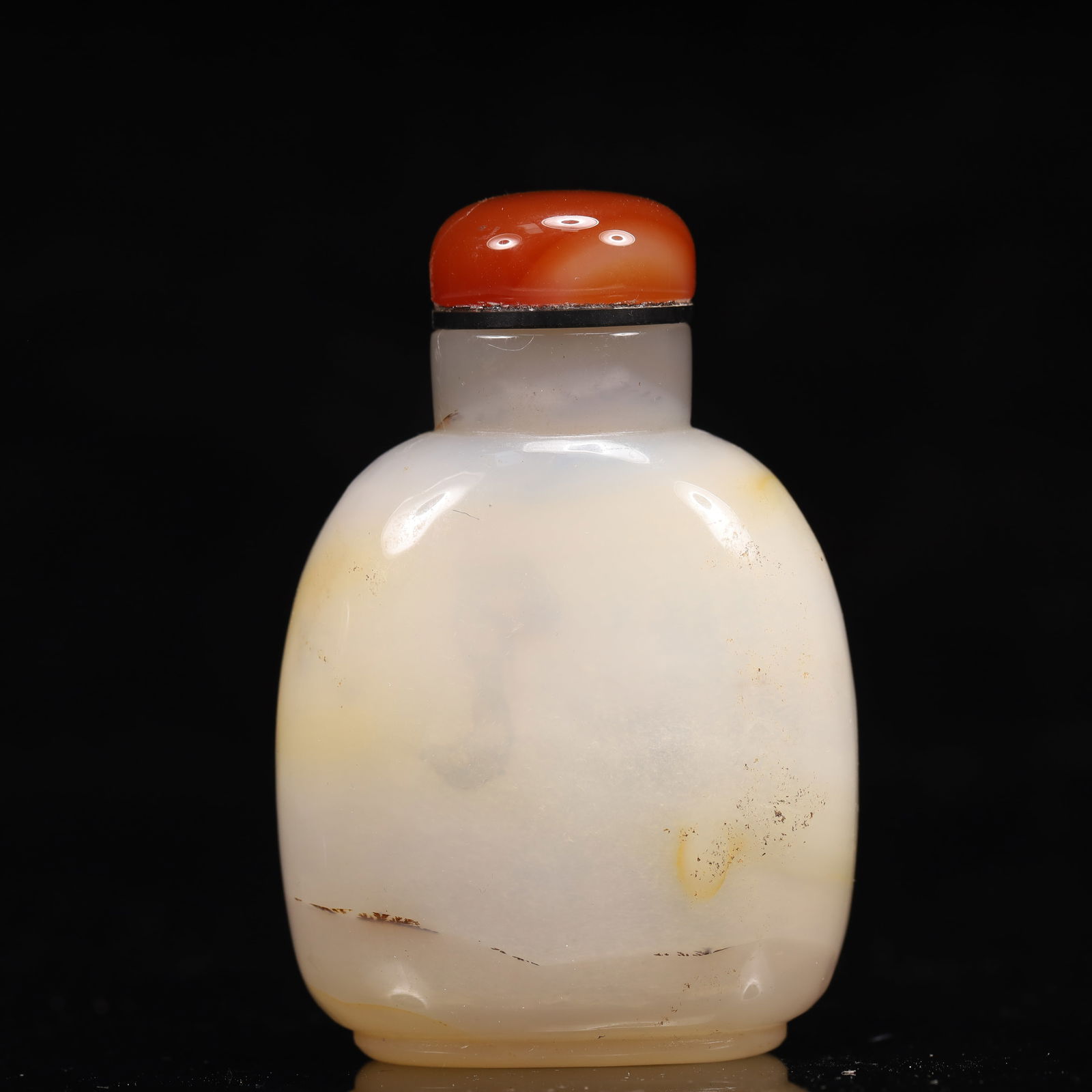 An Exquisite Agate Figure and Bats Pattern Snuff Bottle - 5