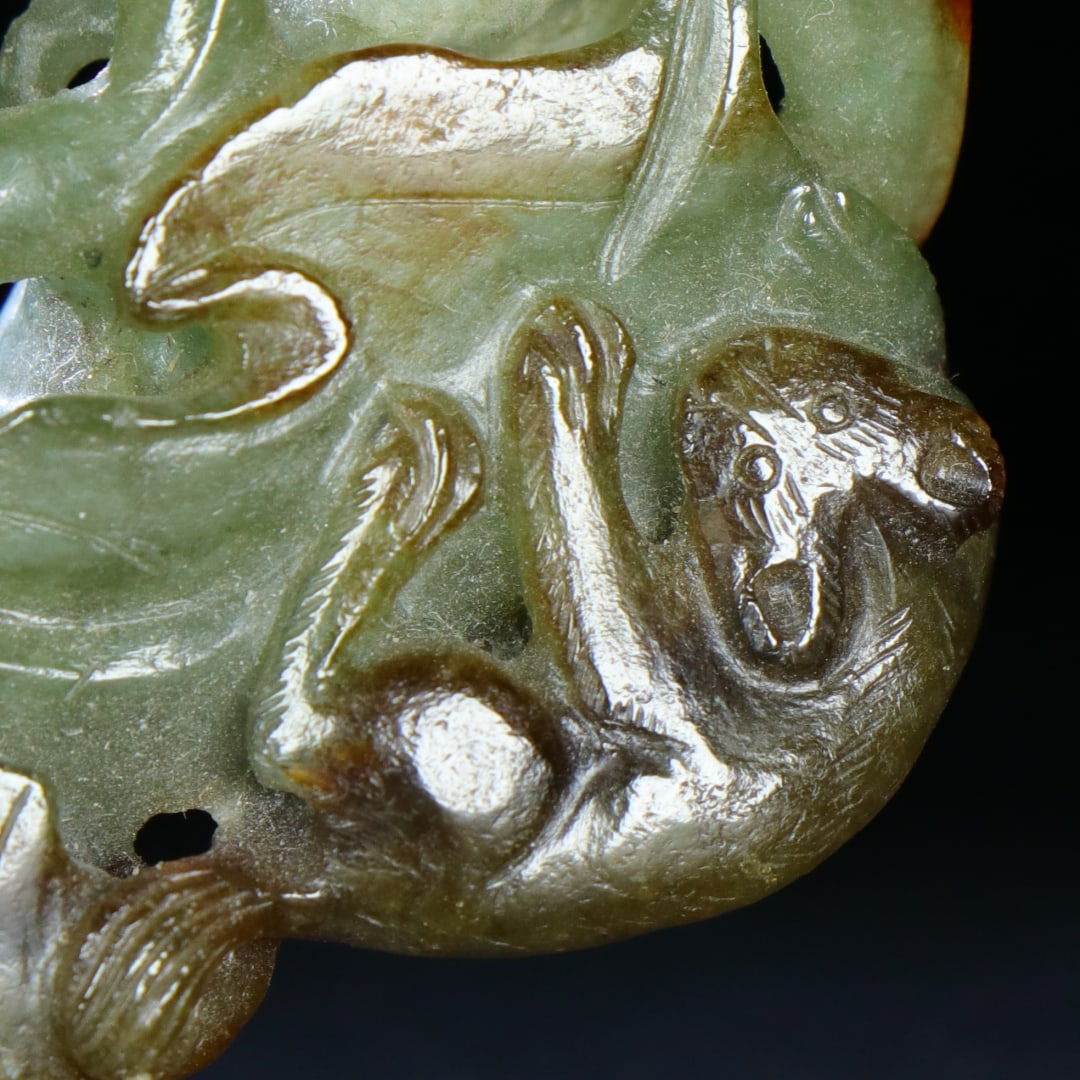 An Exquisite Jadeite Squirrel Pattern Brush Washer - 6