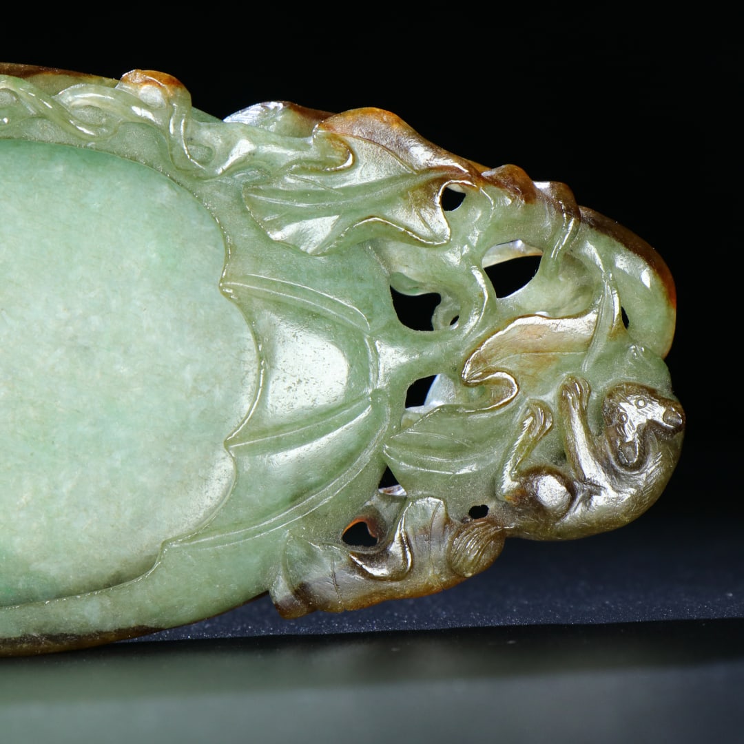 An Exquisite Jadeite Squirrel Pattern Brush Washer - 7