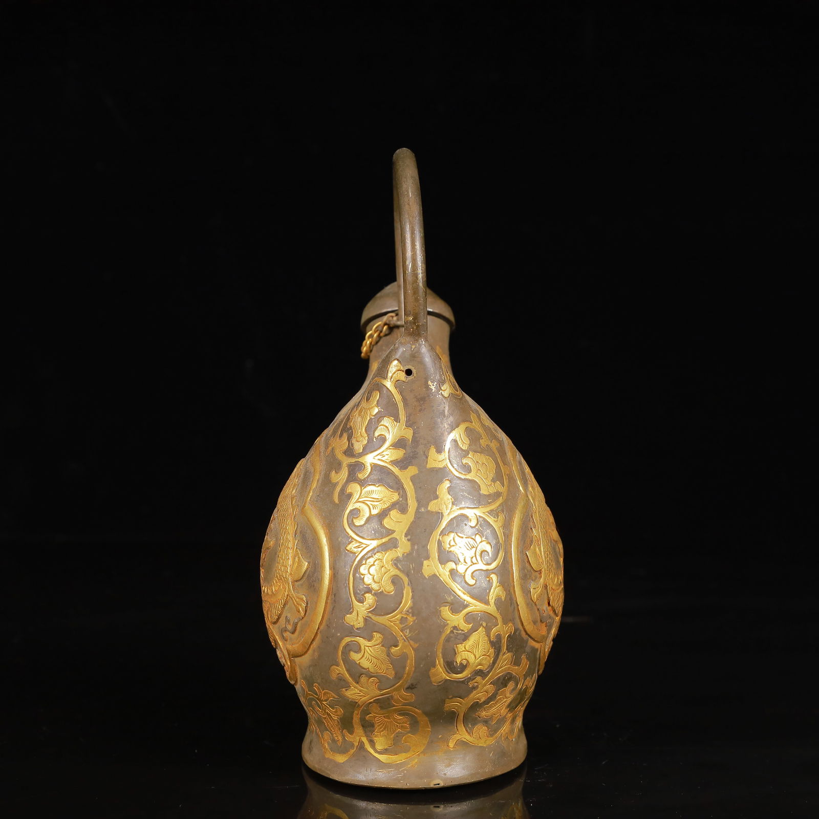 An Exquisite Gilt Silver Dragon Pattern Ewer - 7