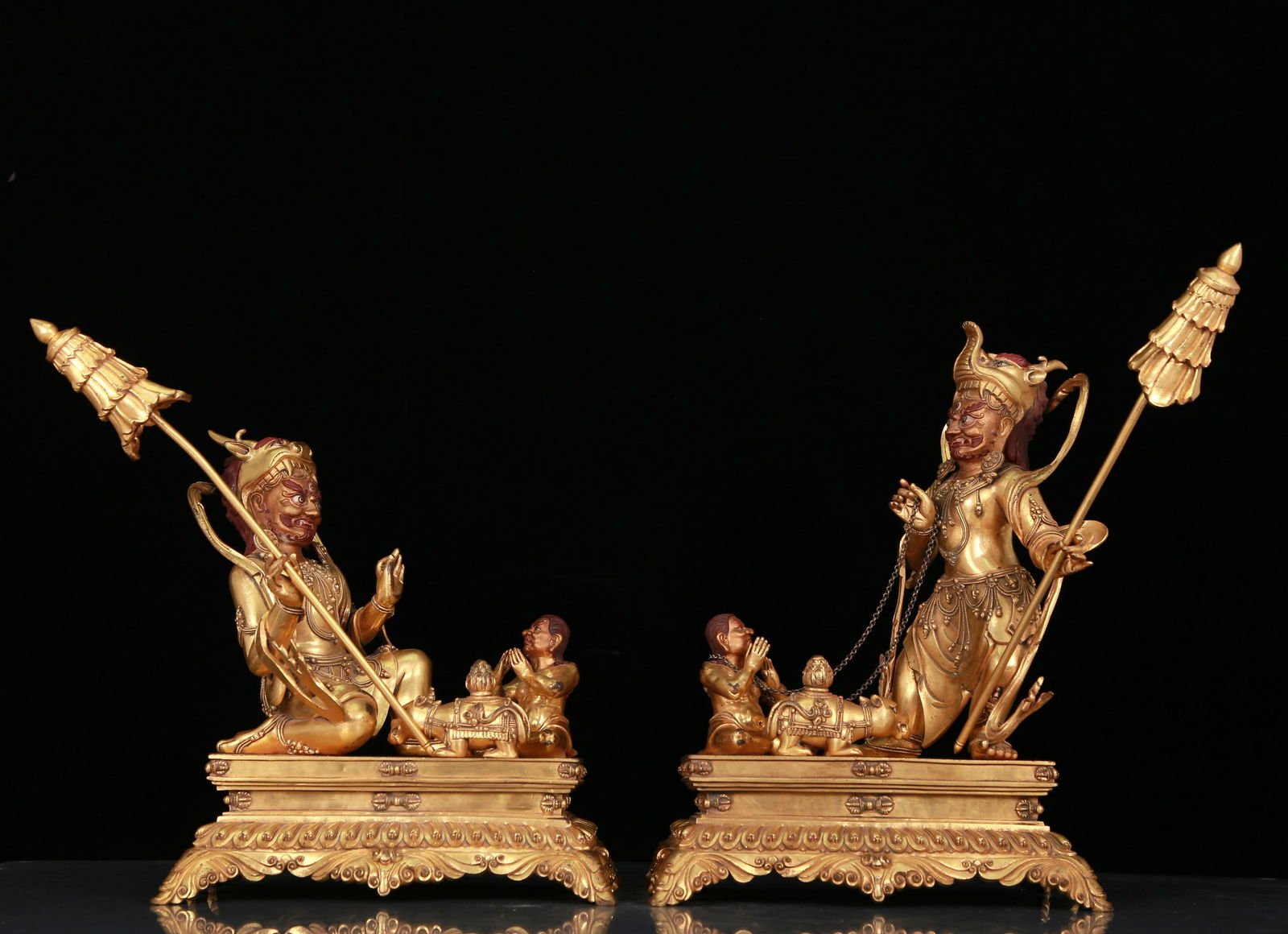 Two Fabulous Gilt-Bronze Figures Of Lokapala (1 of 20)