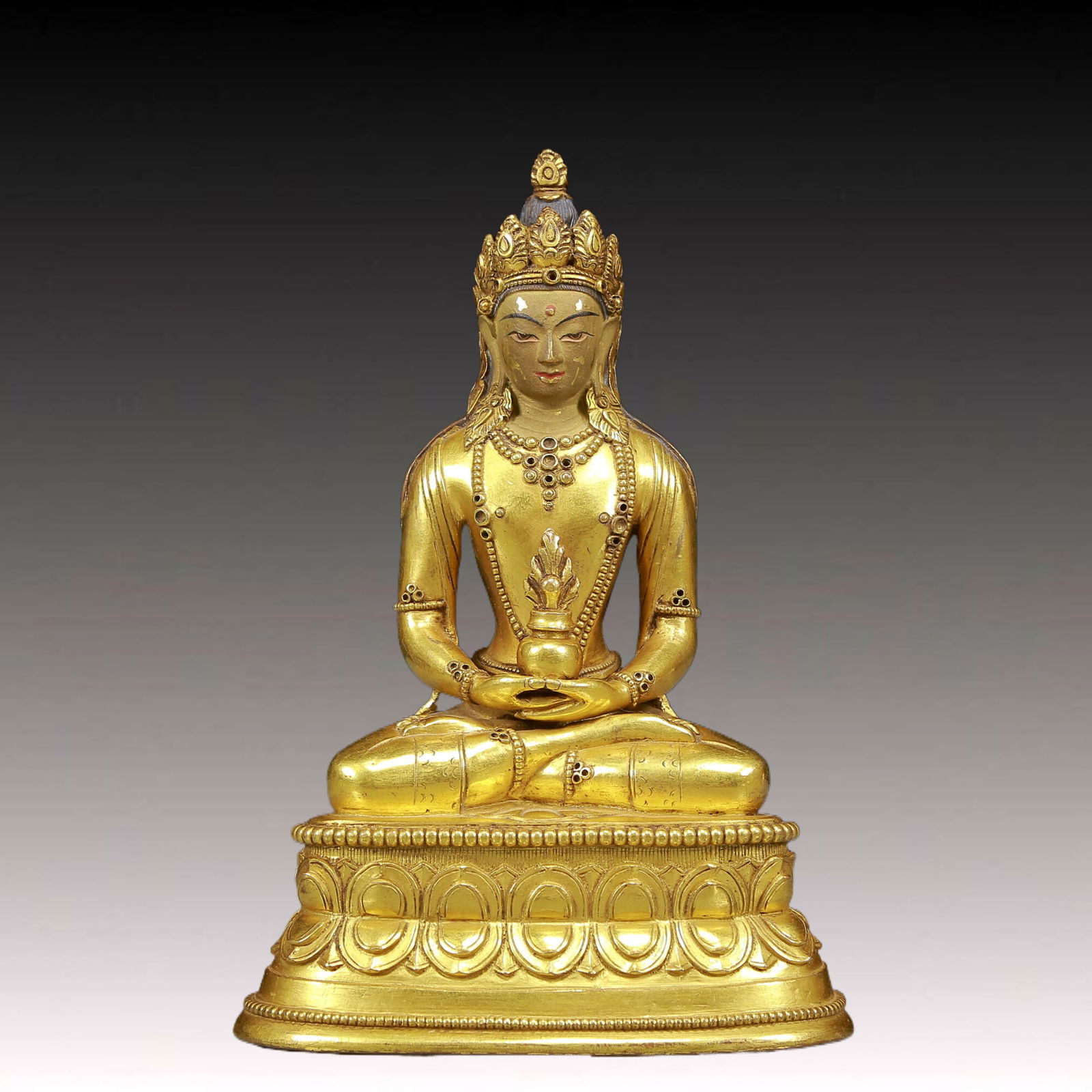 A Solemn Gilt Bronze Statue of Amitayus (1 of 8)