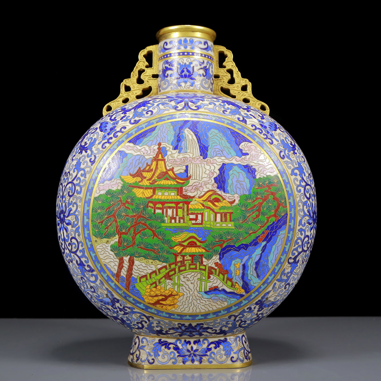 A Rare Cloisonne Dragon Pattern Double-Ears Vase - 5