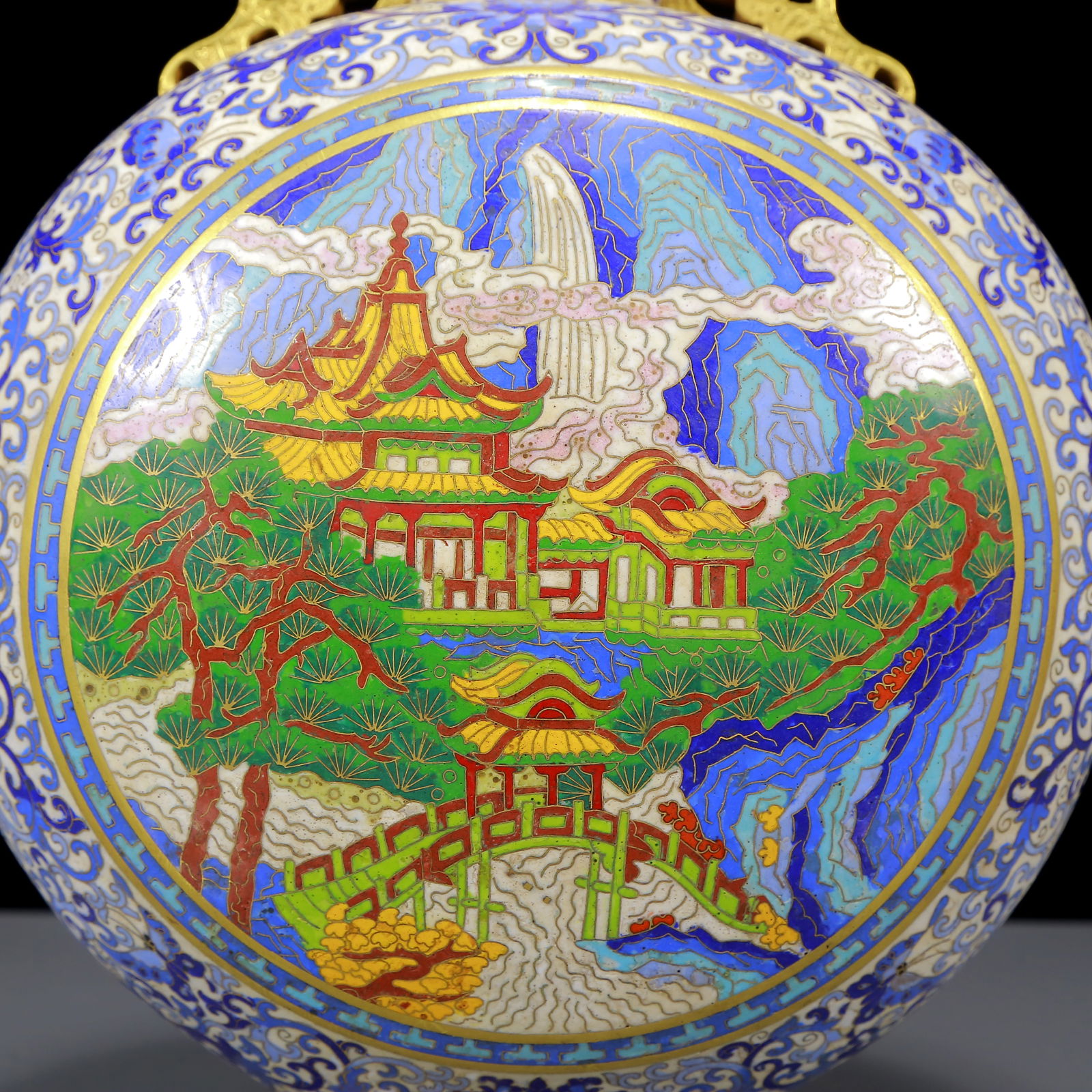 A Rare Cloisonne Dragon Pattern Double-Ears Vase - 6