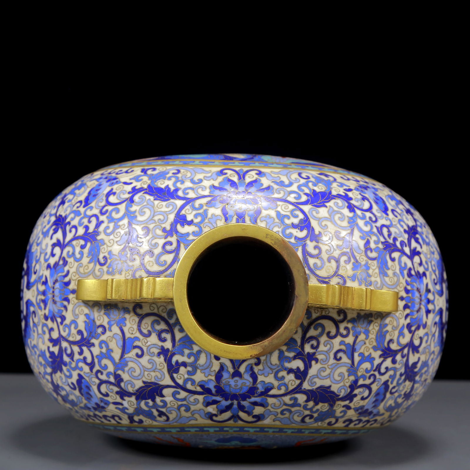 A Rare Cloisonne Dragon Pattern Double-Ears Vase - 8